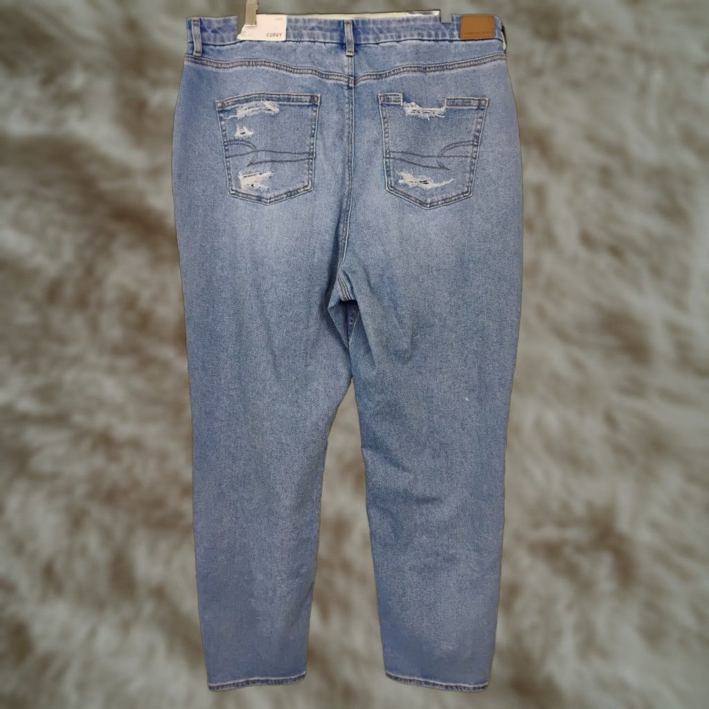 American Eagle Outfitters American Eagle Outfitters Jeans Distressed Stretch Mom 20 Long 40x31 Blue Womens Plus Size 42" / US 20 - 1 Thumbnail