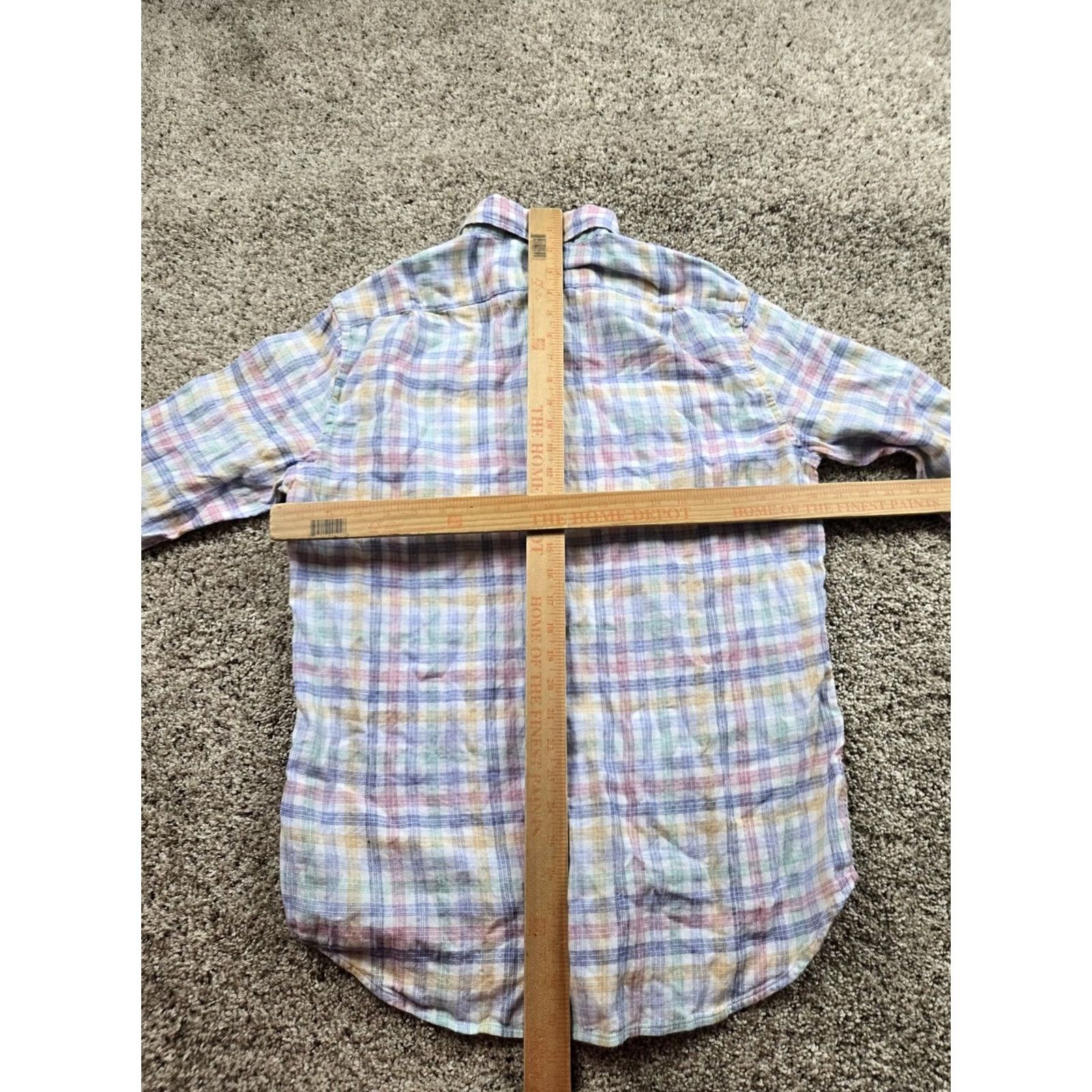 J.Crew J.Crew Shirt Mens M Multicolor Plaid Linen Cotton Button-Down Casual Regular Size US M / EU 48-50 / 2 - 7 Thumbnail