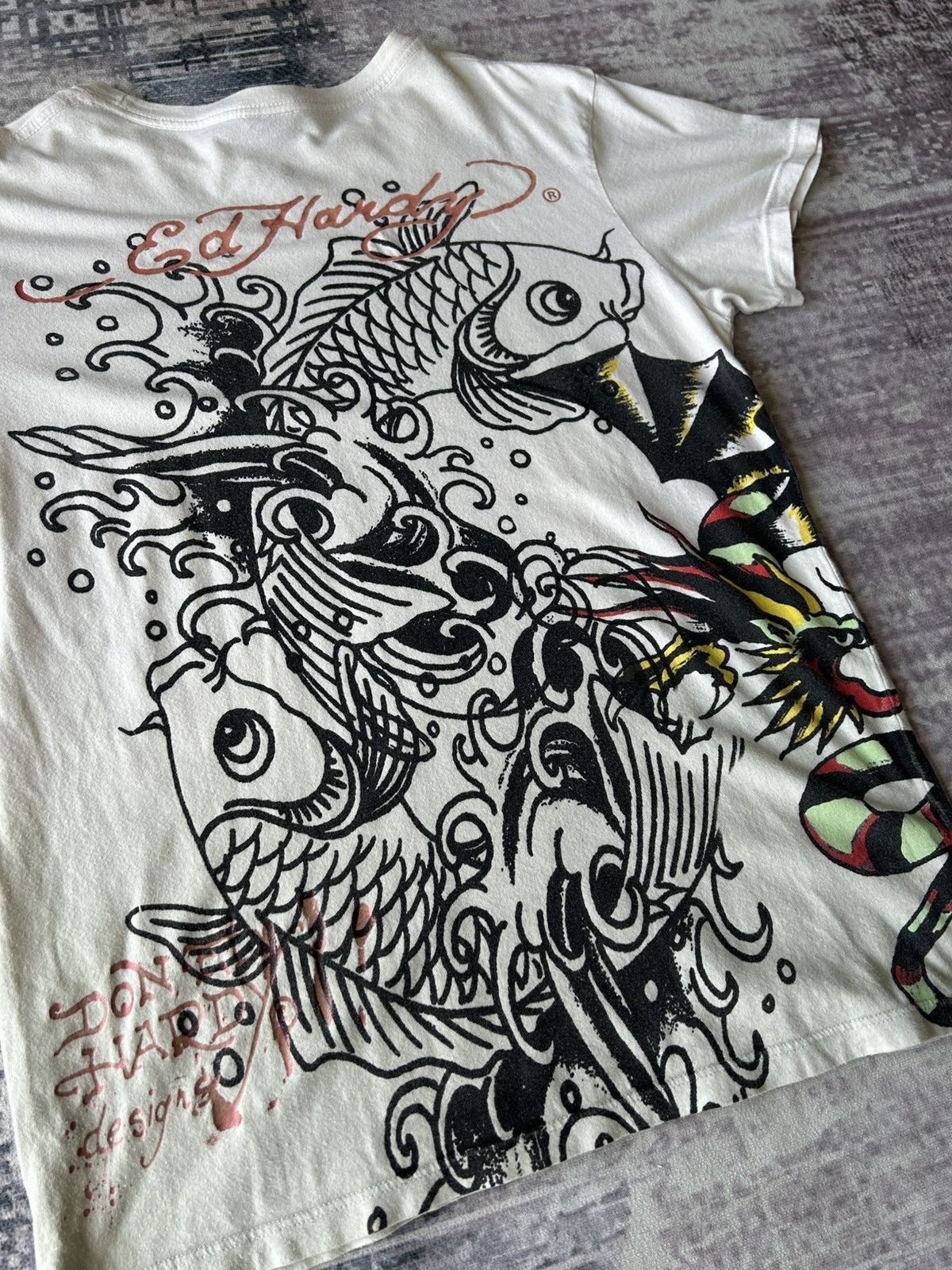 Ed Hardy Y2k Ed Hardy Overprint Snakes Tshirt Size US S / EU 44-46 / 1 - 8 Thumbnail