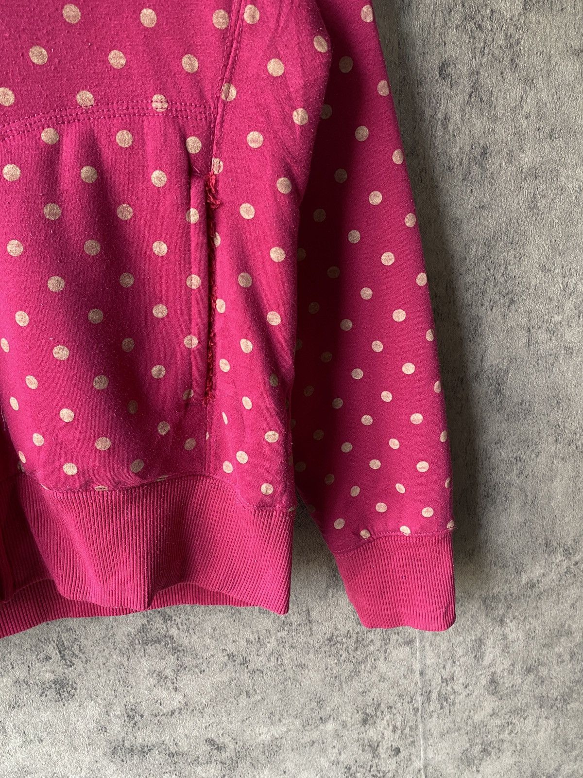 Japanese Brand Polkadot Faux Fur Design Hoodie