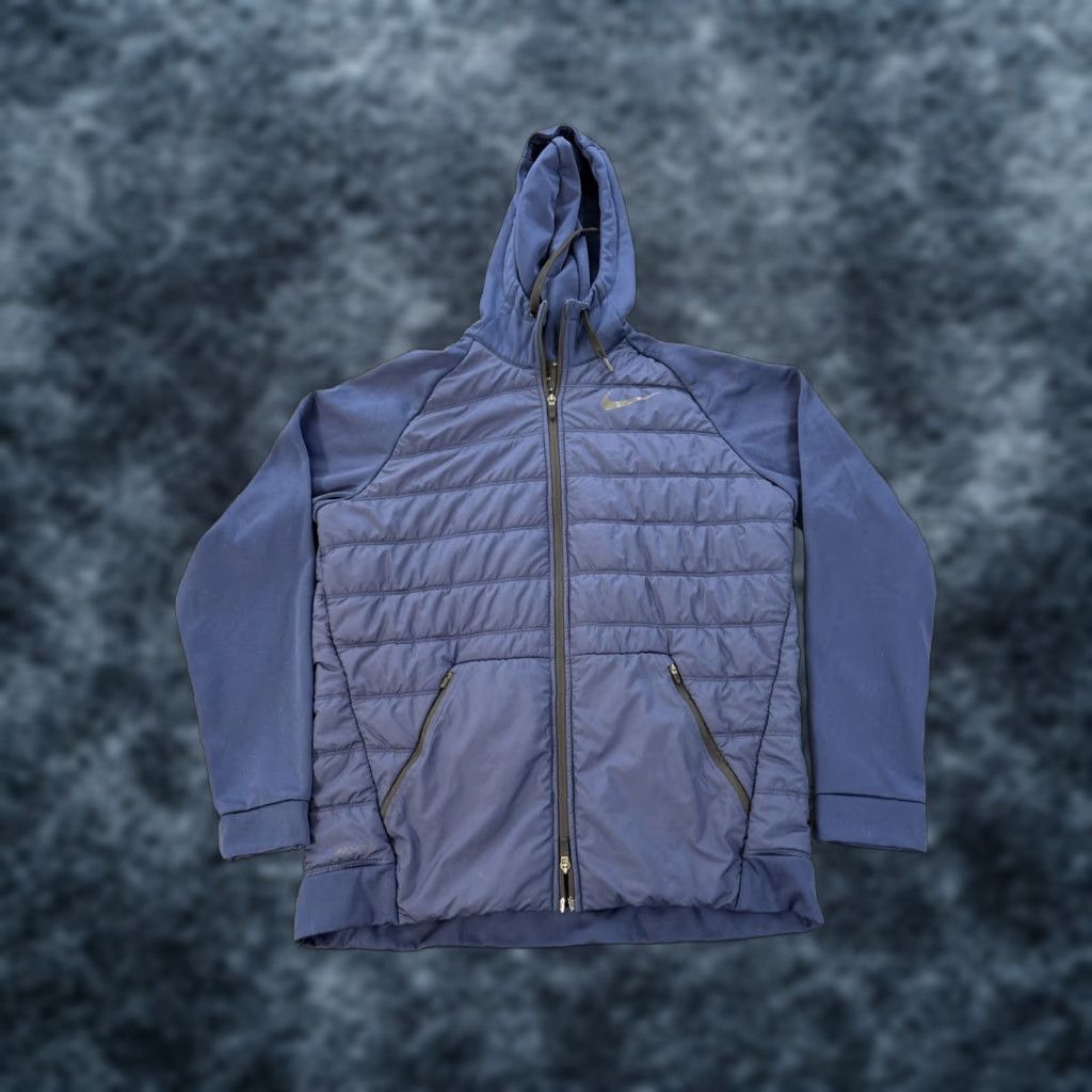 Nike Nike Therma Training Hoodie Mens L Navy Blue Full Zip Puffer Hooded Pockets Gym & Training Size US L / EU 52-54 / 3 - 1 Thumbnail