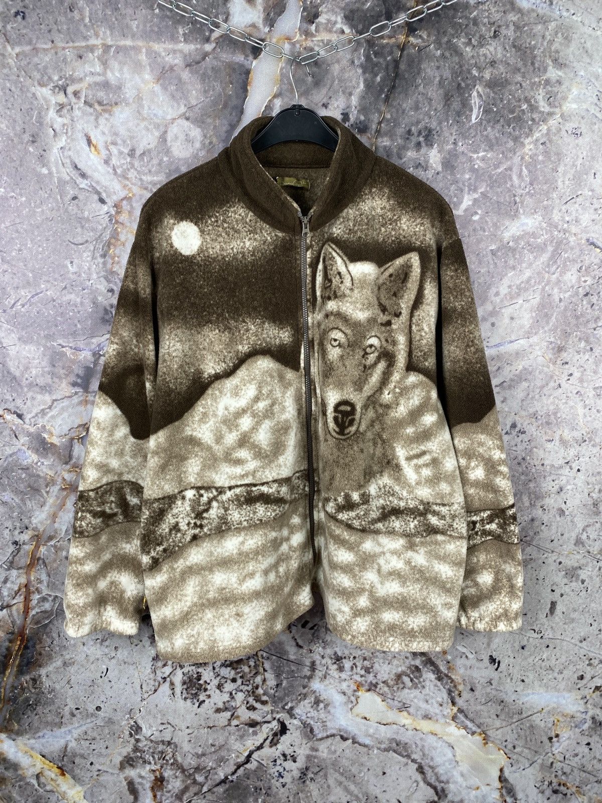 Vintage Men’s Fleece Jacket Wolf Vintage Streetwear Size XL Size US XL / EU 56 / 4 - 1 Thumbnail