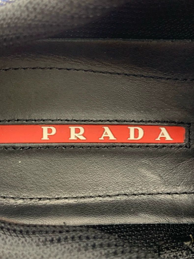 Prada Prada Dark blue denim lace-up casual shoes sneakers 2501-Ne Size US 7 / EU 40 - 7 Thumbnail