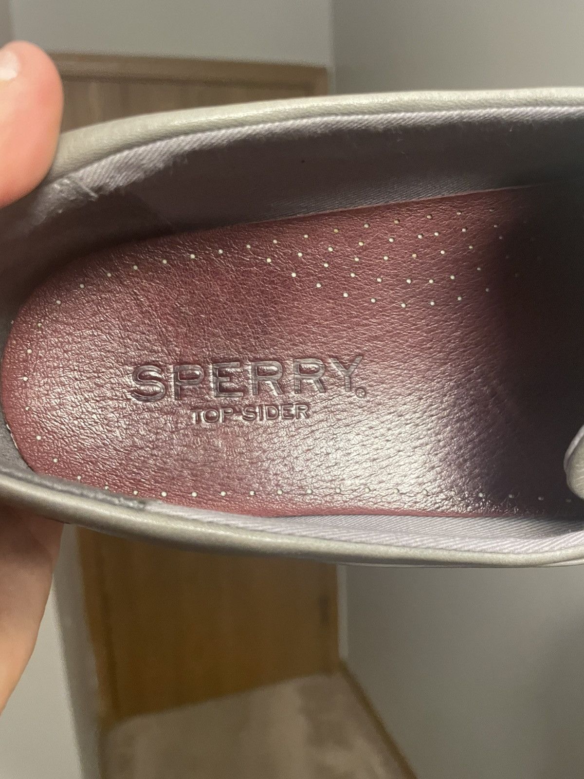 Sperry Gray loafers with red asccents Size US 10.5 / EU 43-44 - 5 Thumbnail