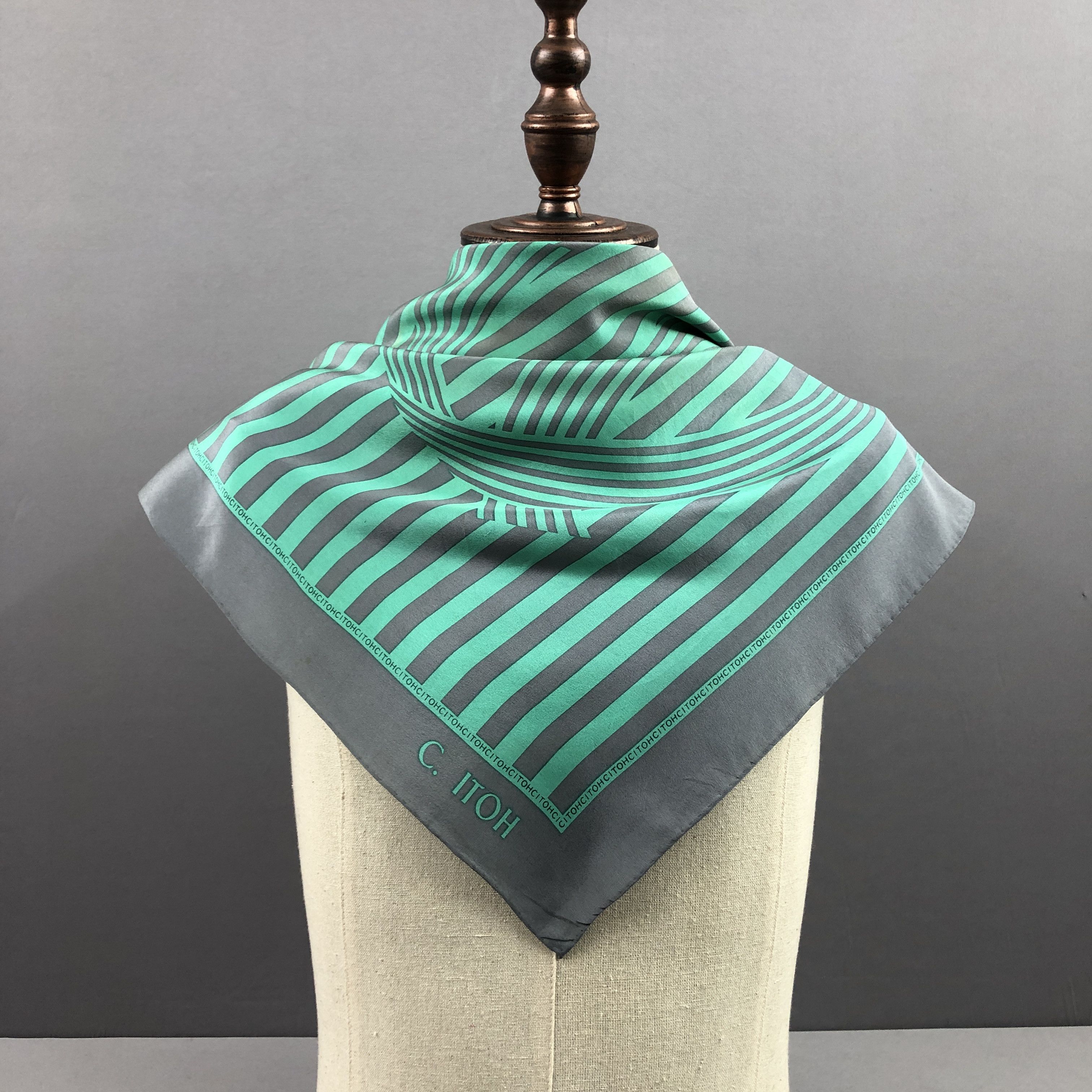 Japanese Brand Vintage C.Itoh SILK Scarf Twill Stole Wraps Scarves Size ONE SIZE - 2 Thumbnail