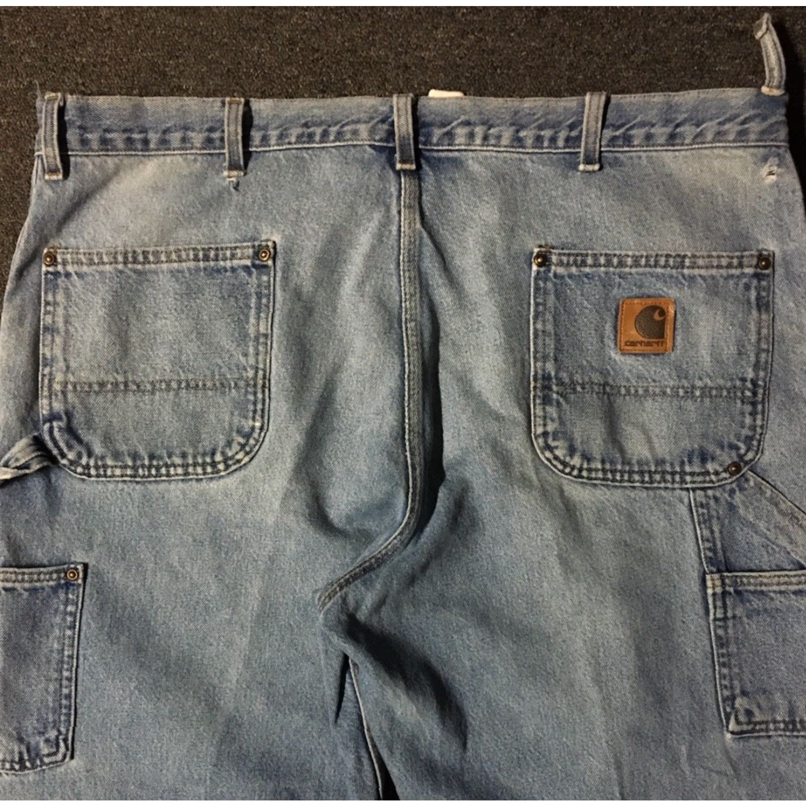 Carhartt VINTAGE Carhartt Jeans 42 Mens Denim 90s Grunge Distressed Double Knee USA Made Blue Western Trucker Work Destroyed Pants Size US 42 / EU 58 - 4 Thumbnail