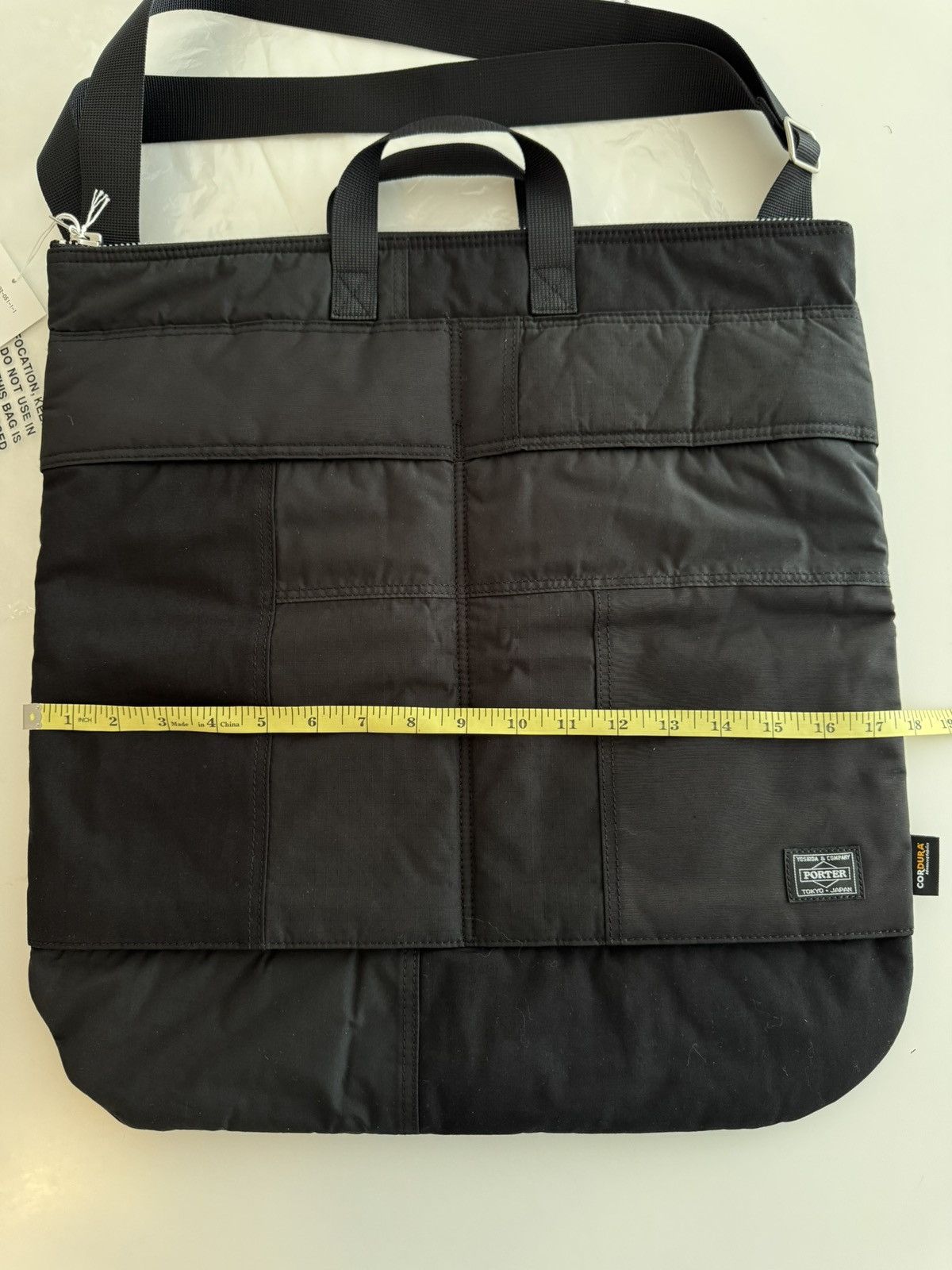 Comme des Garcon Porter Helmet Bag Cordura Patchwork Black Comme des Garcon Porter Helmet Bag Cordura Patchwork Black