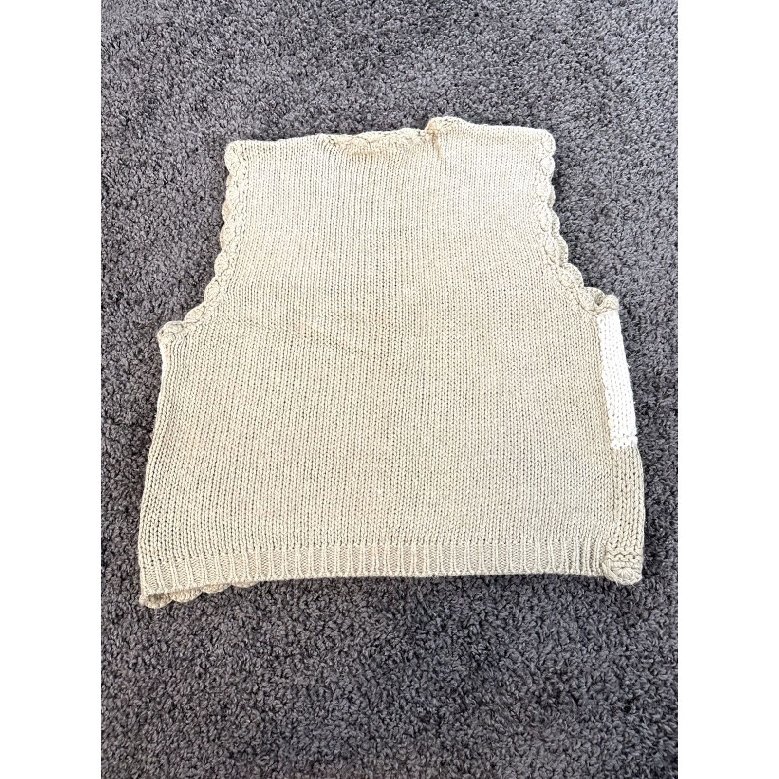 Vintage VINTAGE Bobbie Brooks Cardigan Sweater Vest Womens Medium Crochet Autumn Harvest Beige V-Neck Sleeveless Holiday Mens/Womens Size M / US 6-8 / IT 42-44 - 5 Thumbnail