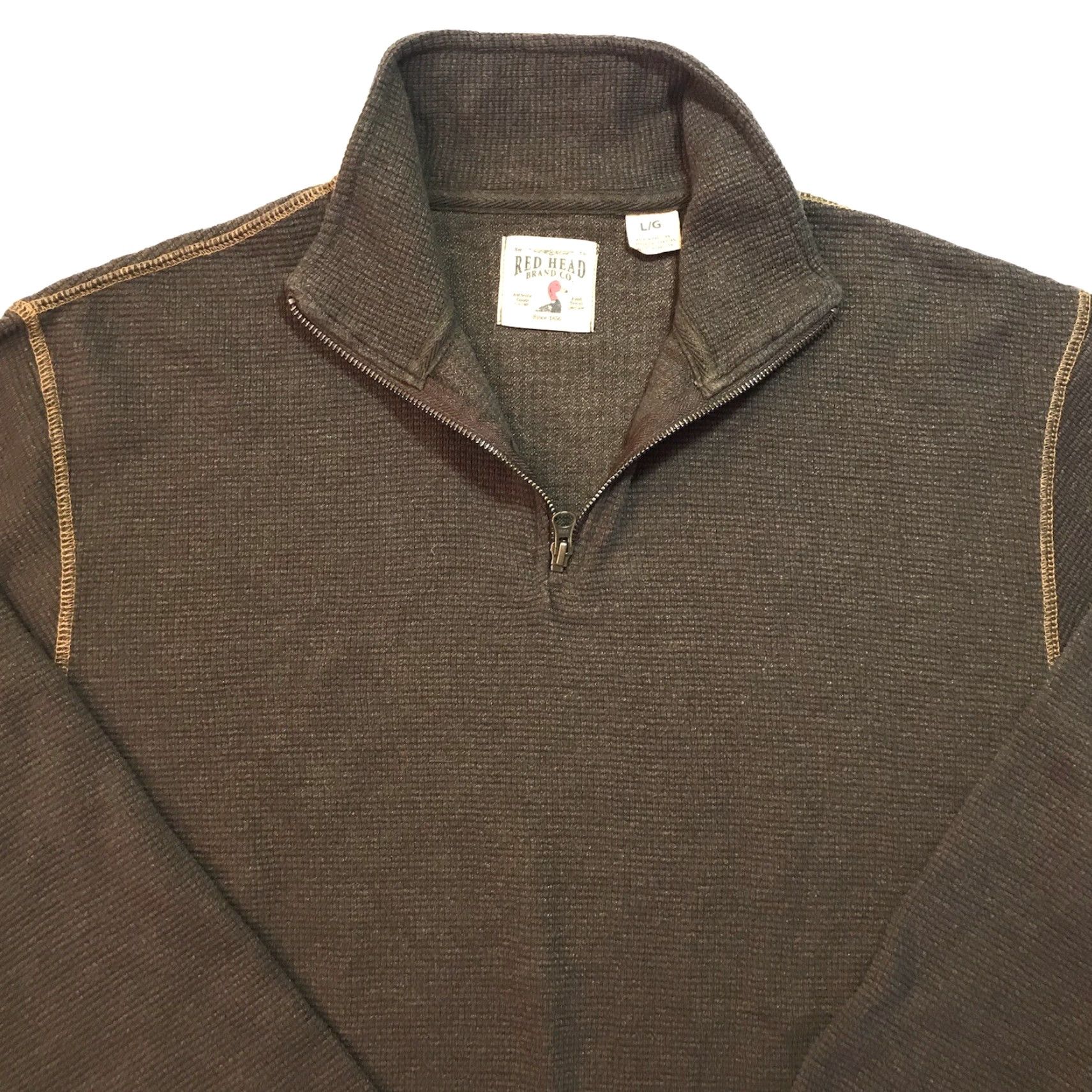 Vintage RedHead Men's 1/4 Zip Pullover Sweater Long Sleeve Thermal Knit Casual Top L Green Size US L / EU 52-54 / 3 - 2 Thumbnail