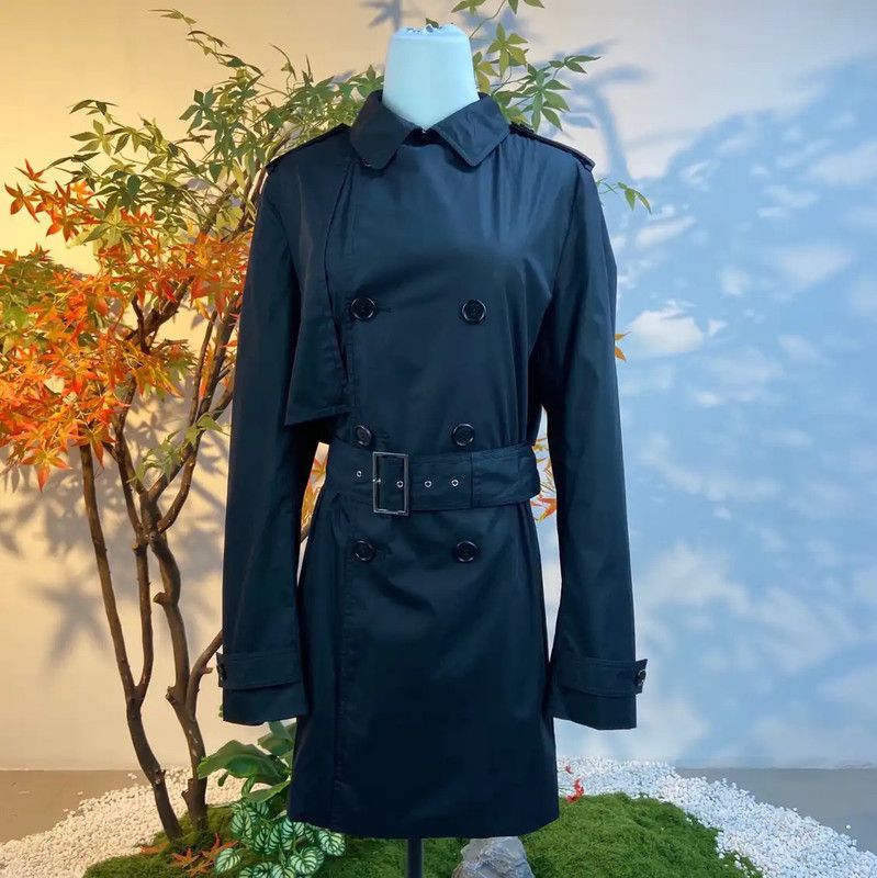 Dior Dior Women's Black Cotton Trench Coat 0089 Size L / US 10 / IT 46 - 1 Thumbnail