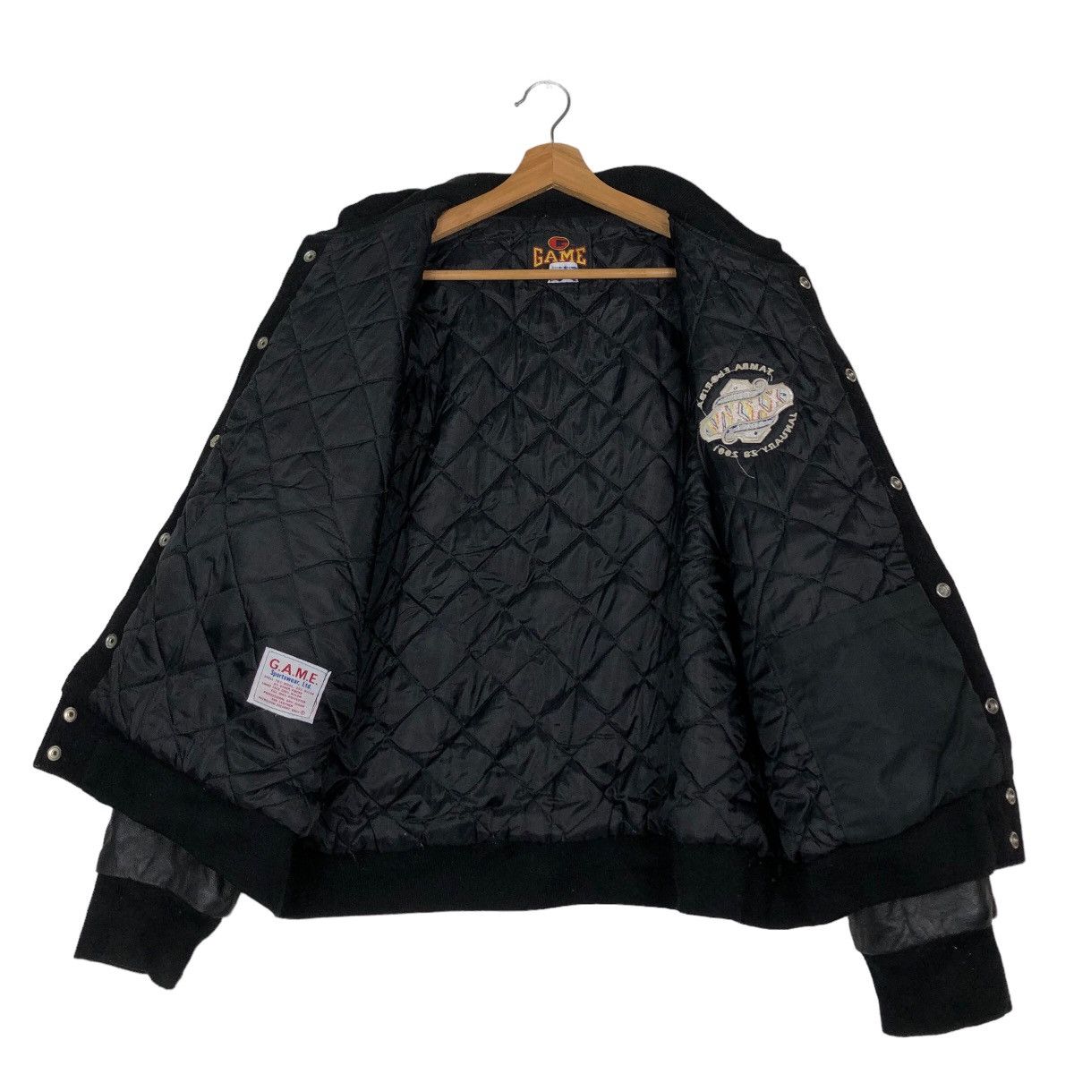 Japanese Brand 🔥Vintage Bomber Leather Jacket GAME Made in USA Sportswear Size US XL / EU 56 / 4 - 13 Thumbnail