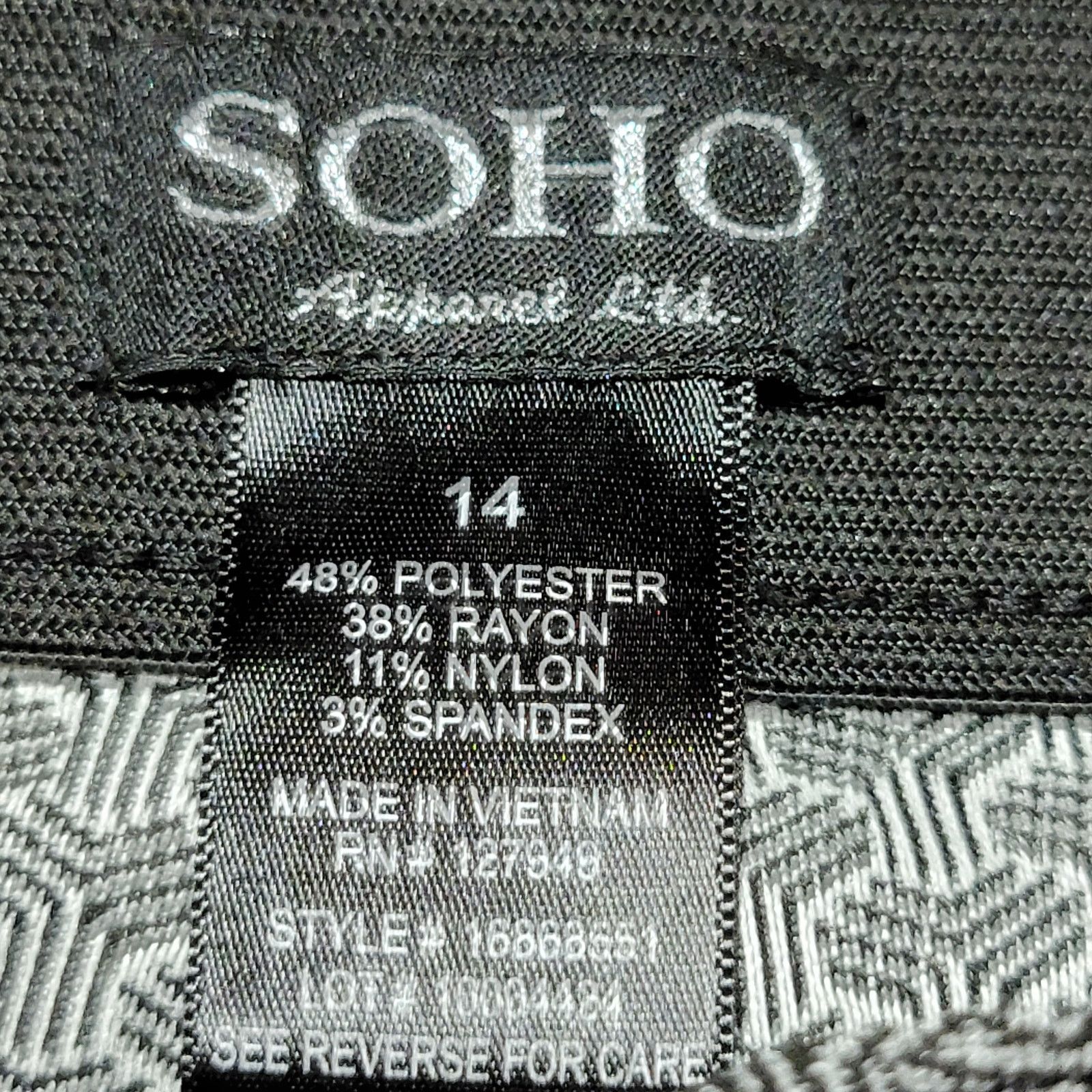 Other Soho Apparel Ltd. 3D Geometric Black & Grey Pants - Size 14 Size 36" / US 14 / IT 50 - 5 Thumbnail