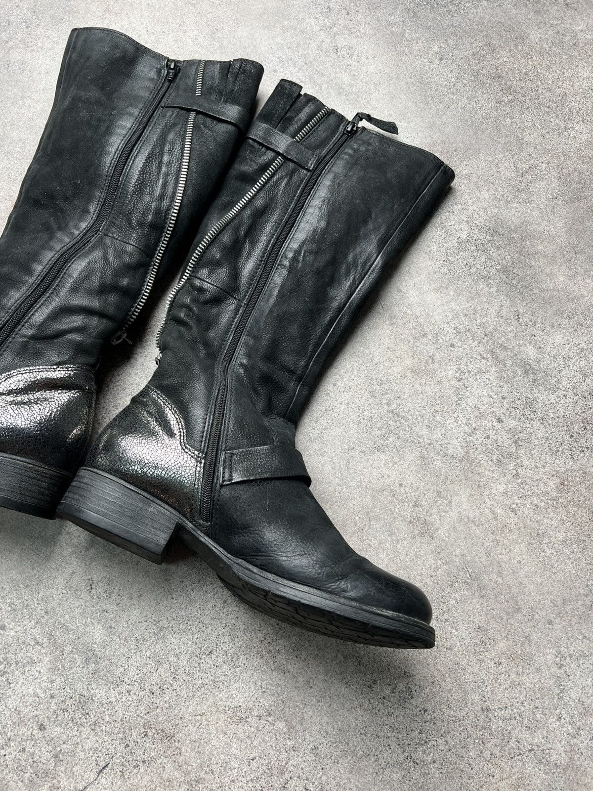 A.S.98 Vintage italian double zip platform leather boots Size US 10 / IT 40 - 6 Thumbnail