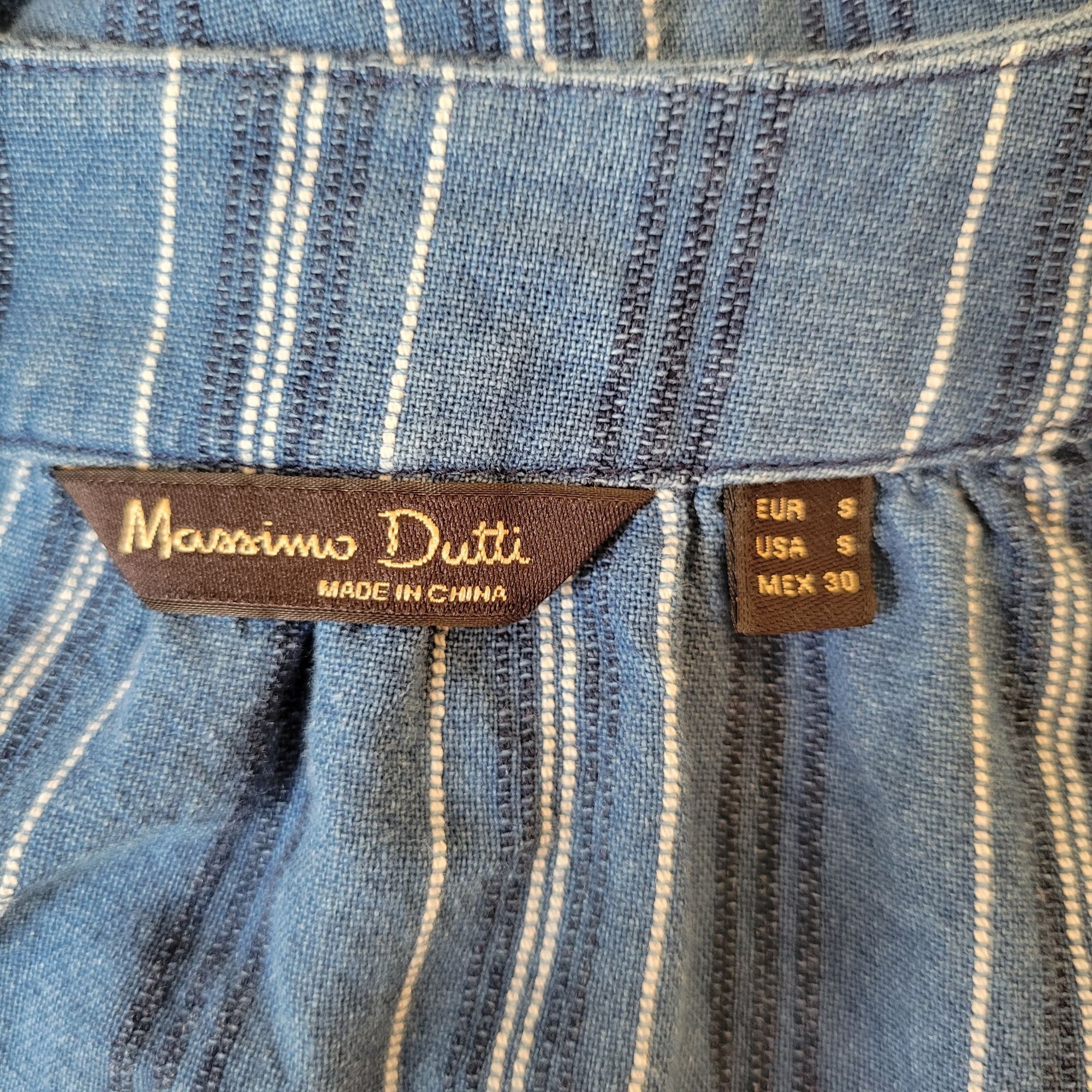 Massimo Dutti Massimo Dutti Boho Striped Tunic Top S Blue White Embroidere Size S / US 4 / IT 40 - 2 Thumbnail