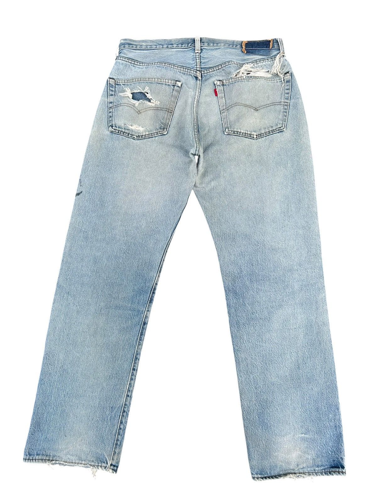 Levi's 80's THRASHED Levi's 524 Reconstructed Repair Denim Size US 34 / EU 50 - 11 Thumbnail