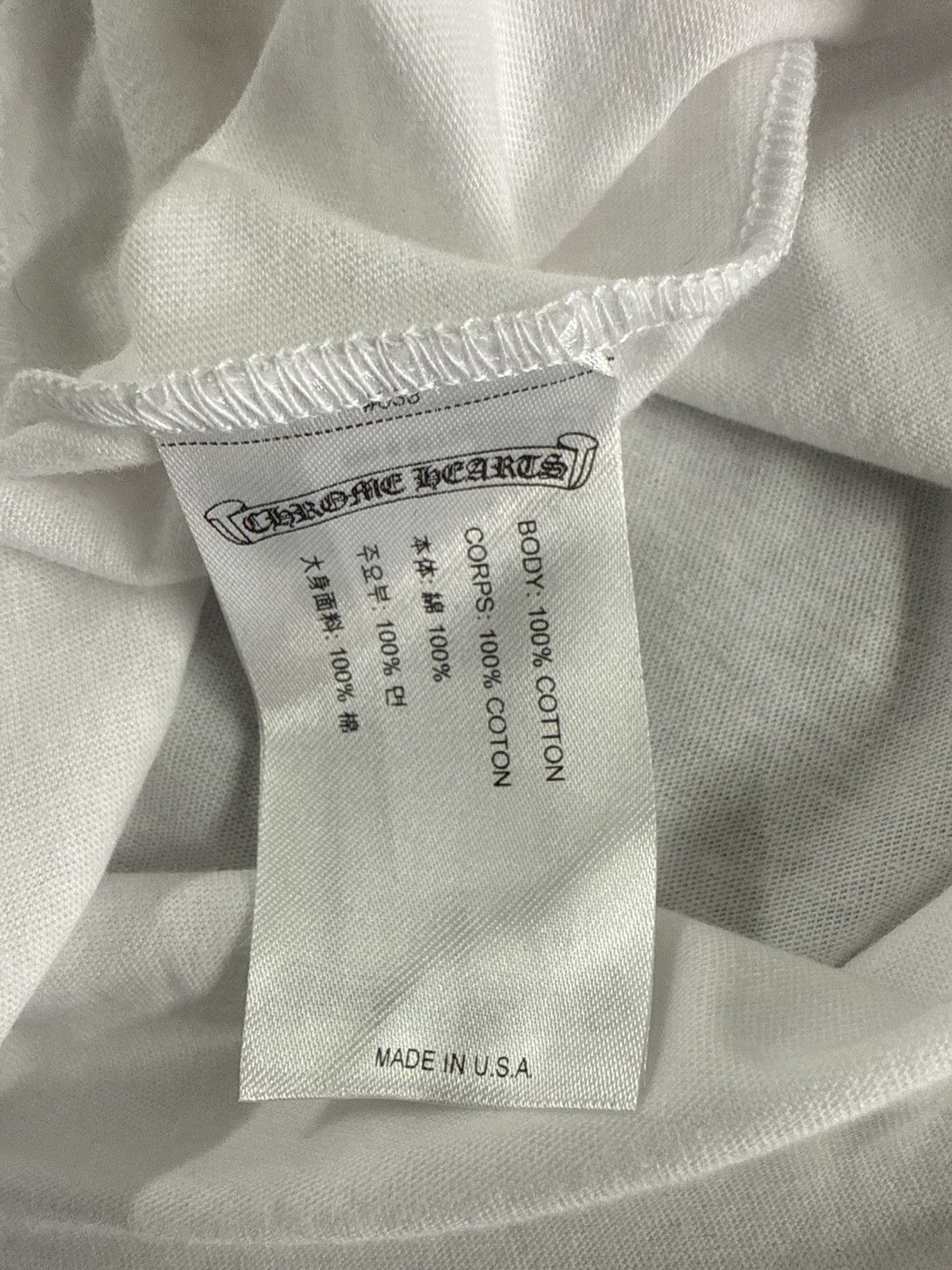 Chrome Hearts CHROME HEARTS POCKET CREW LONG SLEEVE T SHIRT WHITE BLACK Size US XL / EU 56 / 4 - 9 Thumbnail