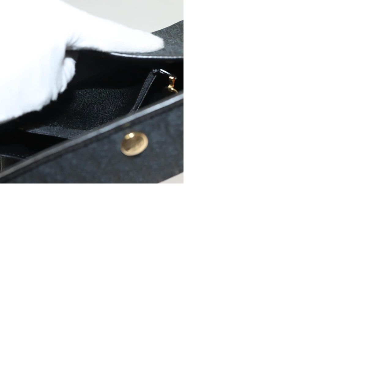 Dior DIOR Trotter Canvas Chain Shoulder Bag Black Gold Size ONE SIZE - 13 Thumbnail