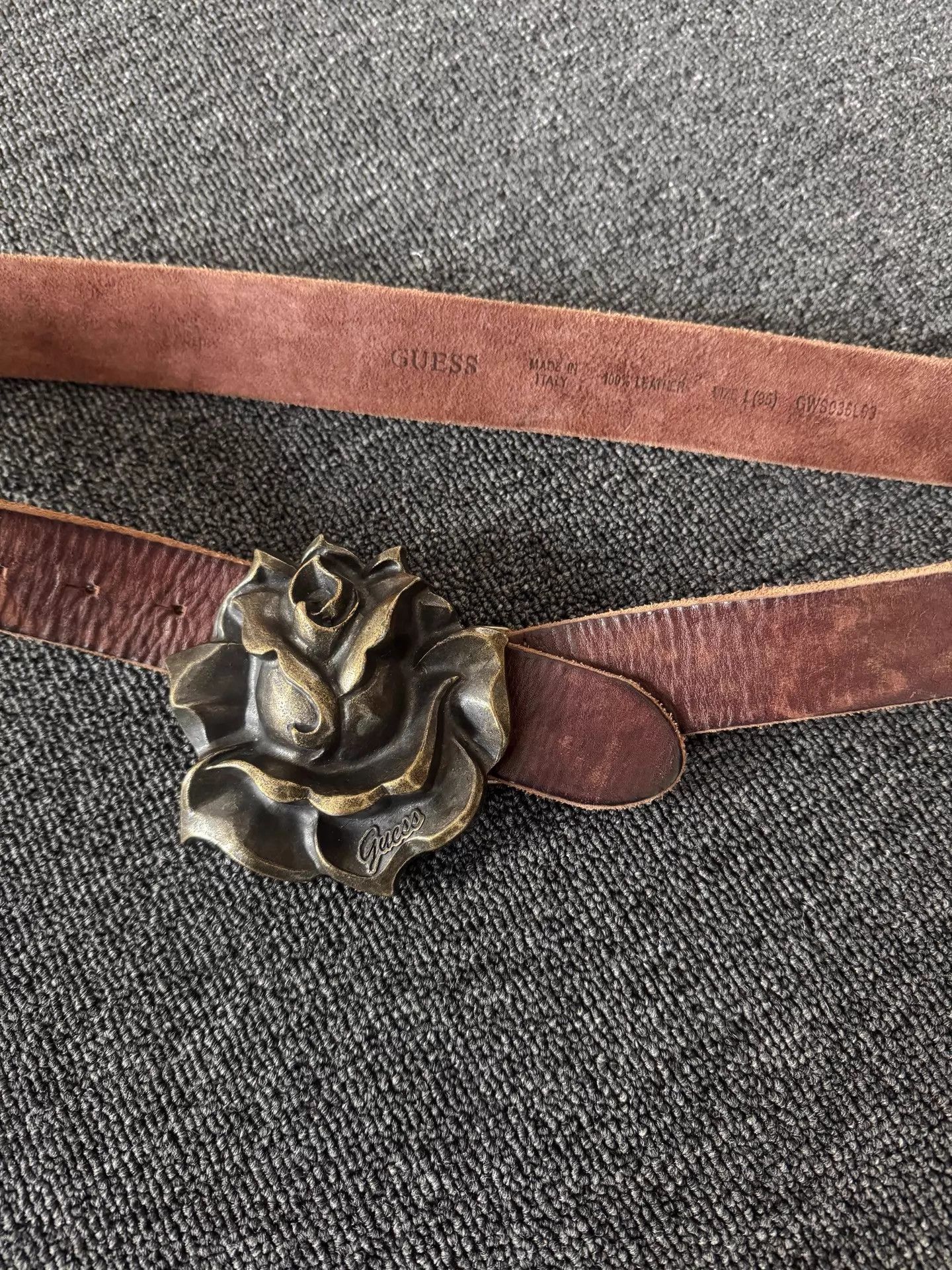 Guess GUESS Vintage Bronze Rose Wide Leather Belt Size ONE SIZE - 3 Thumbnail