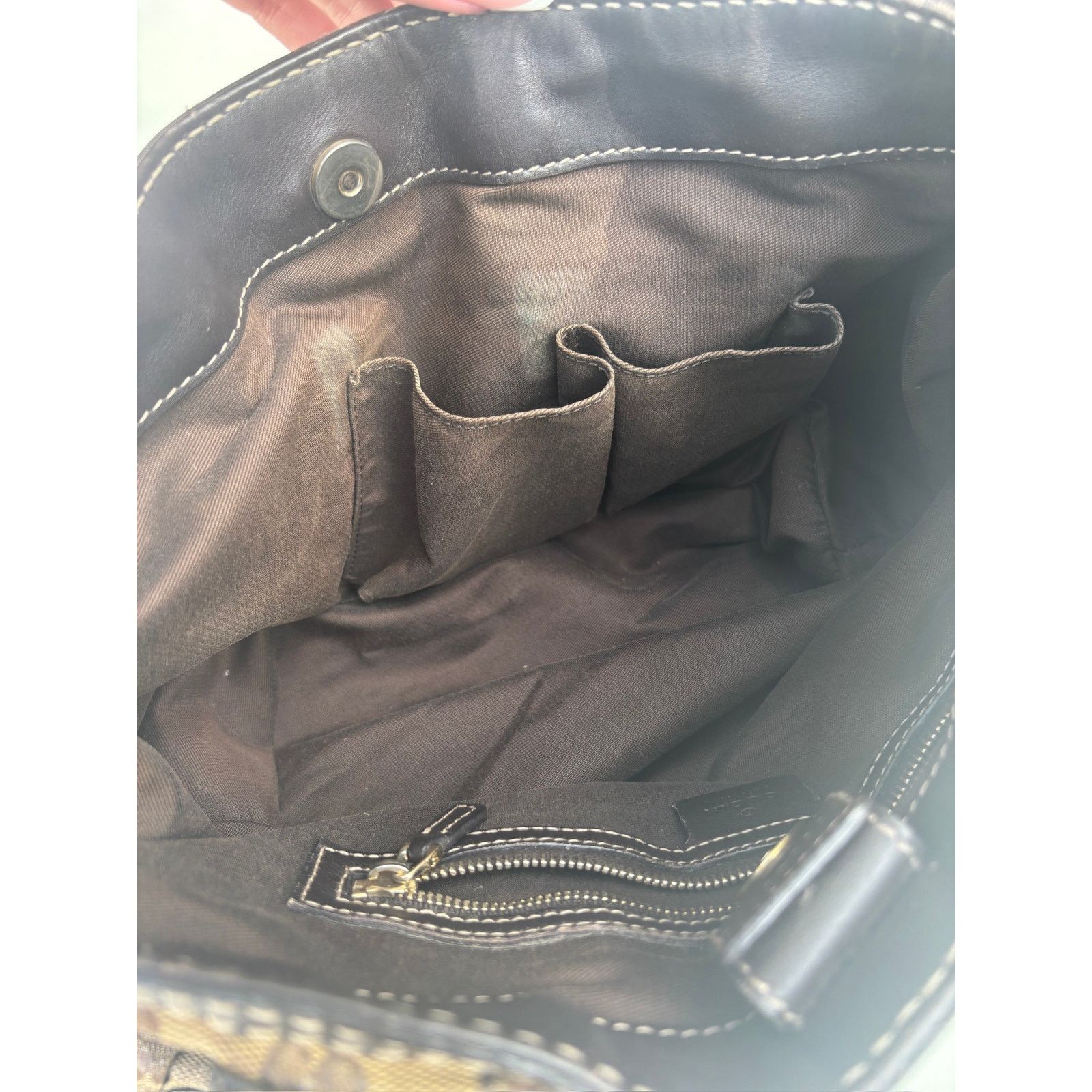 Gucci Gucci GG Brown Monogram Crystal Mix Handle Bag Size ONE SIZE - 10 Thumbnail