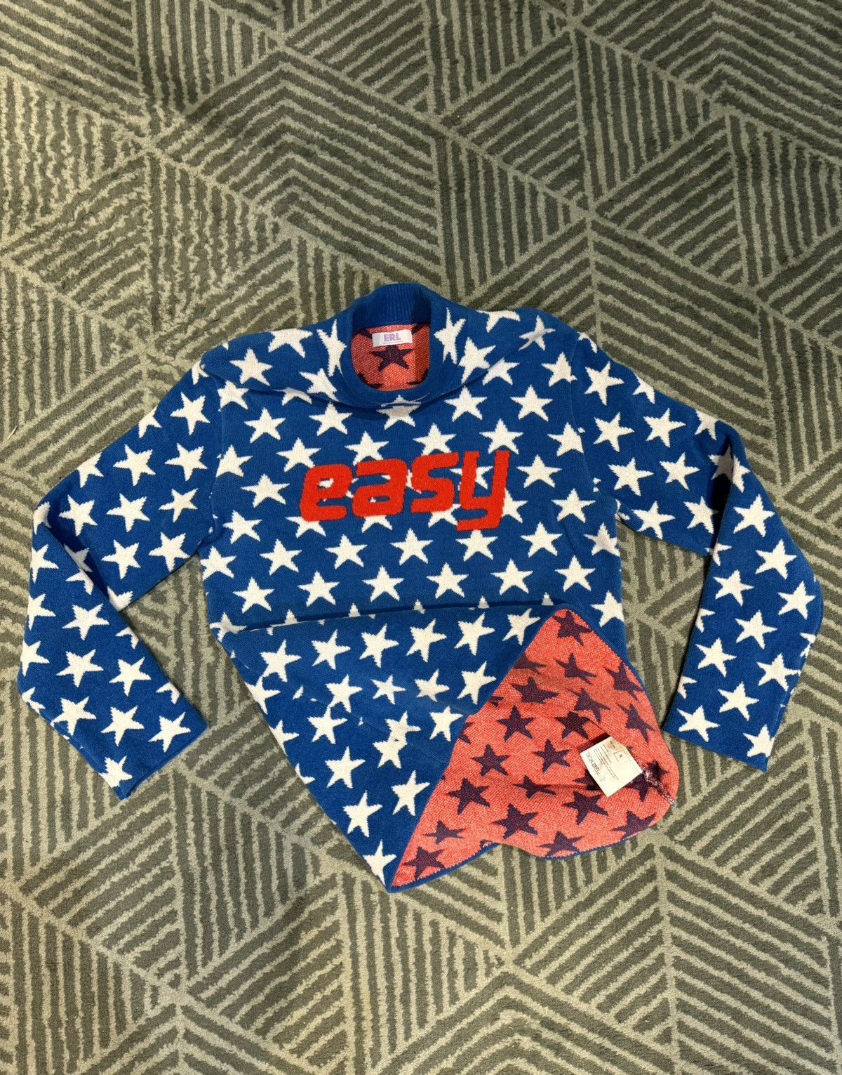 ERL ERL mock-neck intarsia-knit Blue Star jumper Sweater Size US S / EU 44-46 / 1 - 7 Thumbnail