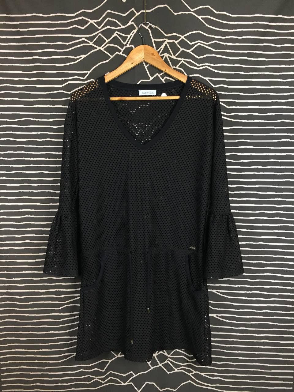 Calvin Klein Calvin Klein Mesh Bell Sleeve Tunic Cover Dress Size S / US 4 / IT 40 - 2 Thumbnail
