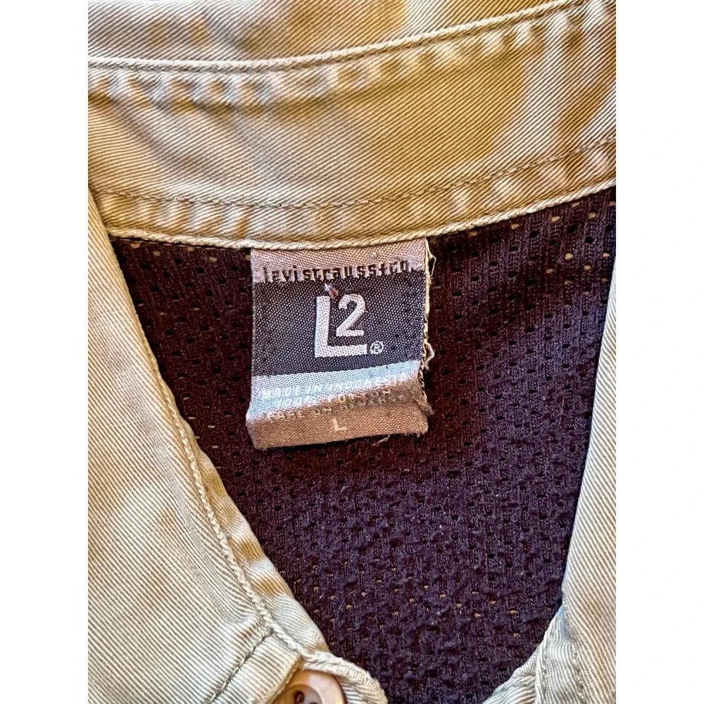Levi's Vintage Clothing Vintage 90s Levis L2 Heavy Utility Work Shirt Olive Green L Size US L / EU 52-54 / 3 - 6 Thumbnail