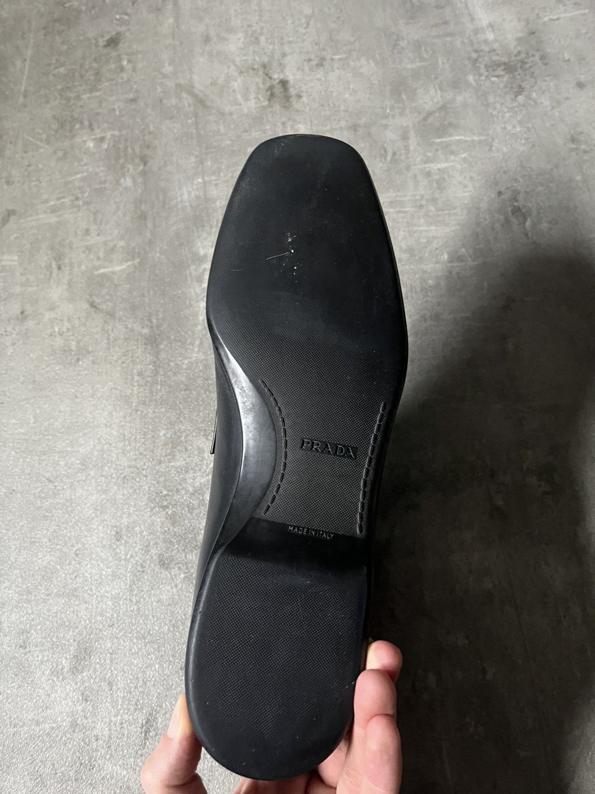 Prada Prada black logo leather loafers rare Size US 10.5 / EU 43-44 - 16 Thumbnail
