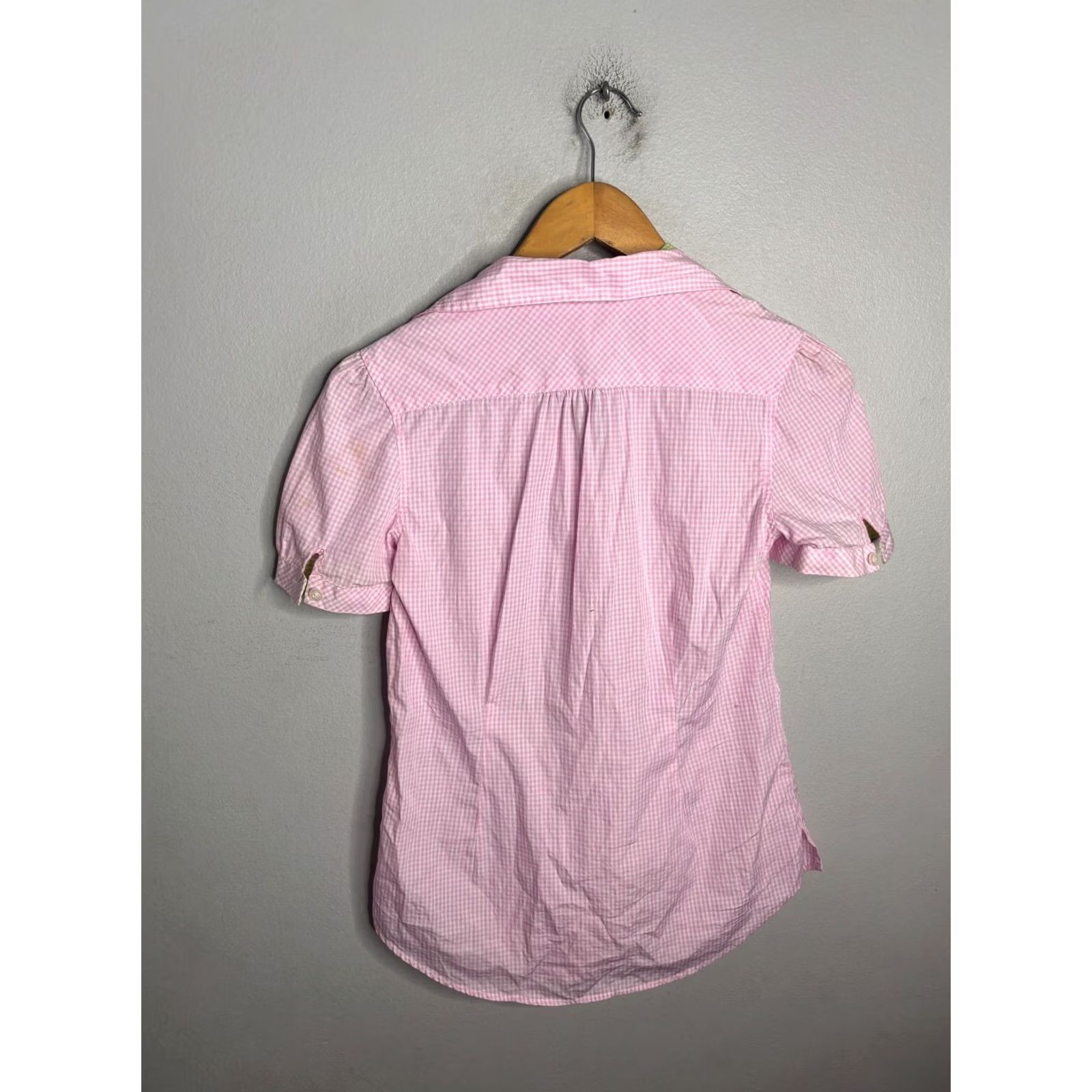 Lilly Pulitzer Lilly Pulitzer Jonni Shirt Women's Size 2 Plaid Print Short Sleeve Button 6119 Size XS / US 0-2 / IT 36-38 - 4 Thumbnail