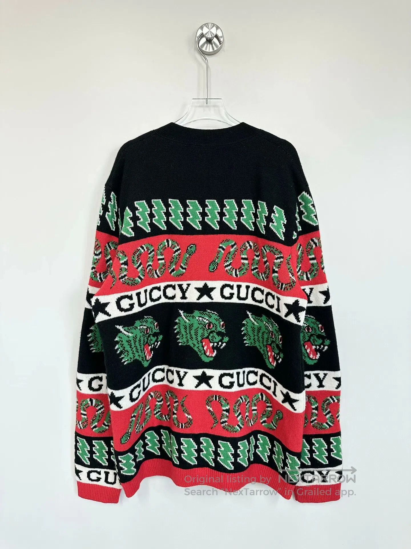 Gucci Guicci Classic Striped Animal Print Knit Cardigan Jacket| Size S / US 4 / IT 40 - 2 Thumbnail
