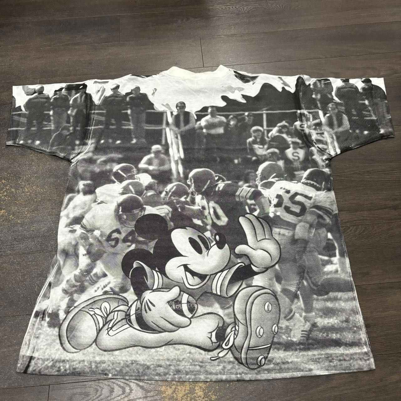 Disney vintage Mickey Mouse football all over print t shirt 90s XL Size US XL / EU 56 / 4 - 4 Thumbnail