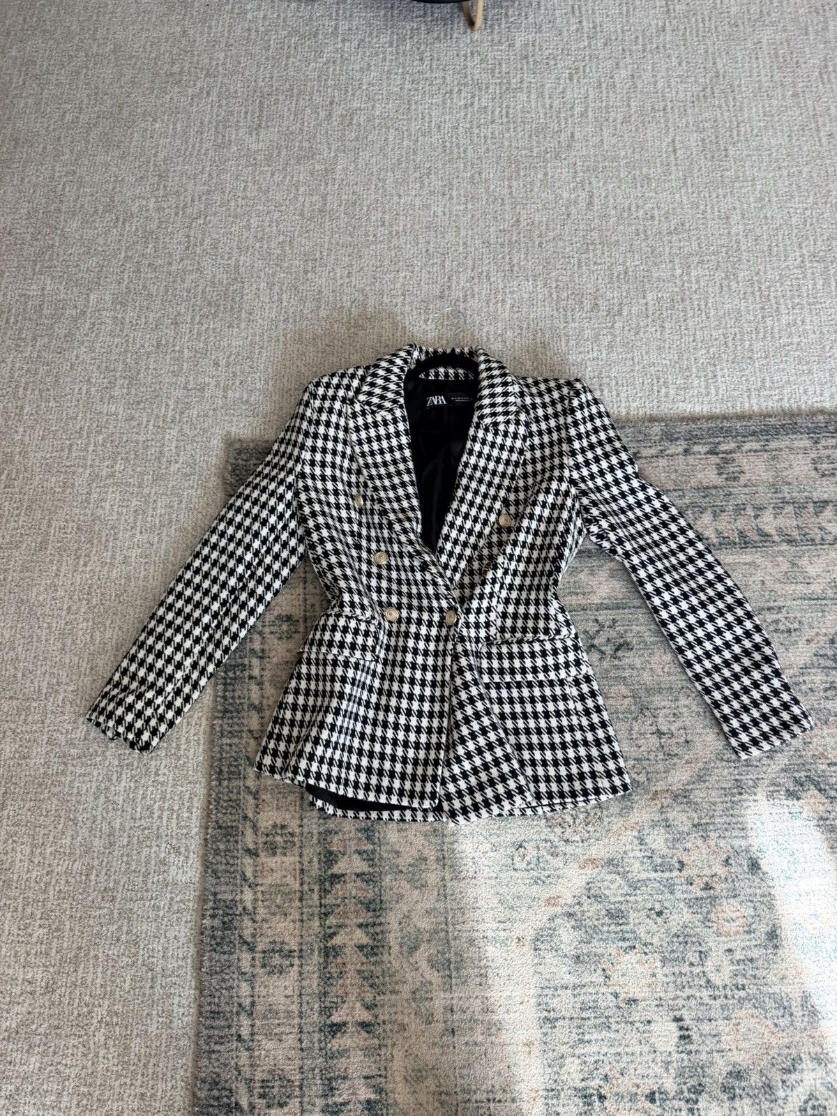 Zara Zara houndstooth double breasted blazer jacket M Size M / US 6-8 / IT 42-44 - 13 Thumbnail