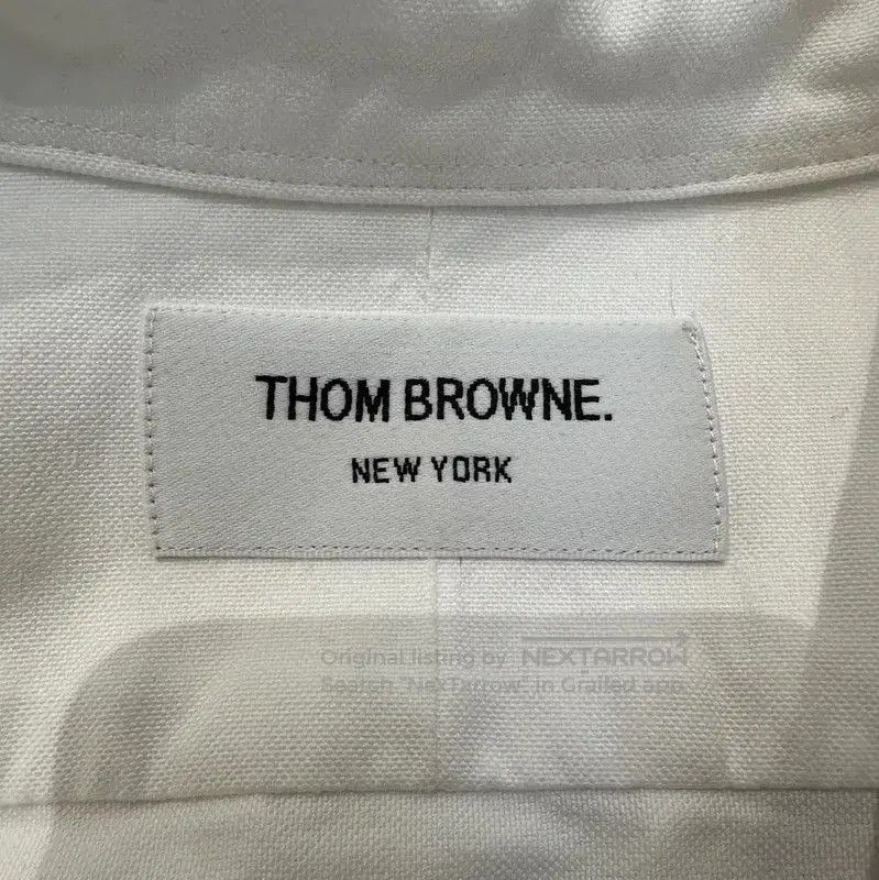 Thom Browne Thom Browne White Cotton Striped Long Sleeve Shirt . Size US M / EU 48-50 / 2 - 6 Thumbnail