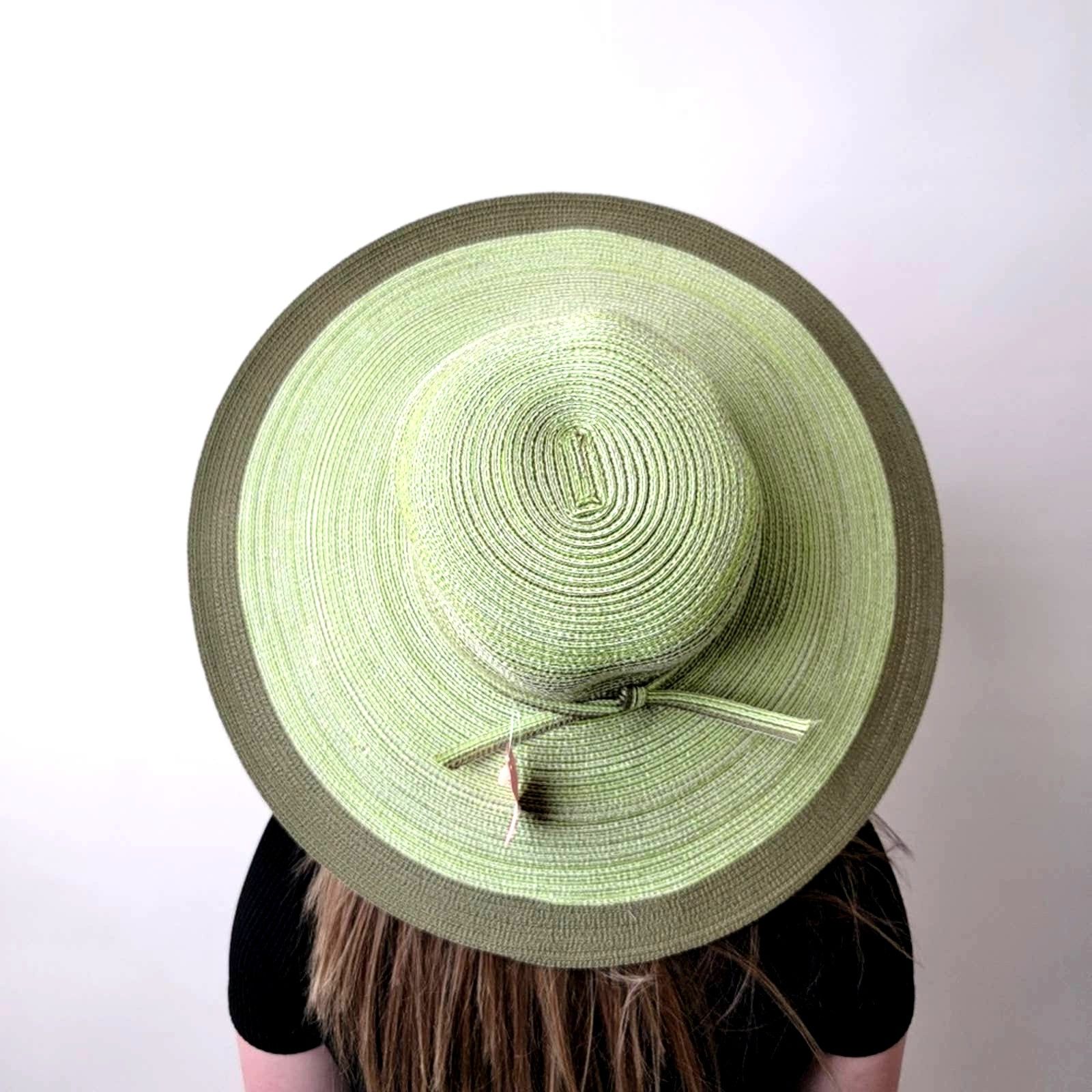 Designer NEW Floppy Light Green Summer Sun Hat Size ONE SIZE - 3 Thumbnail