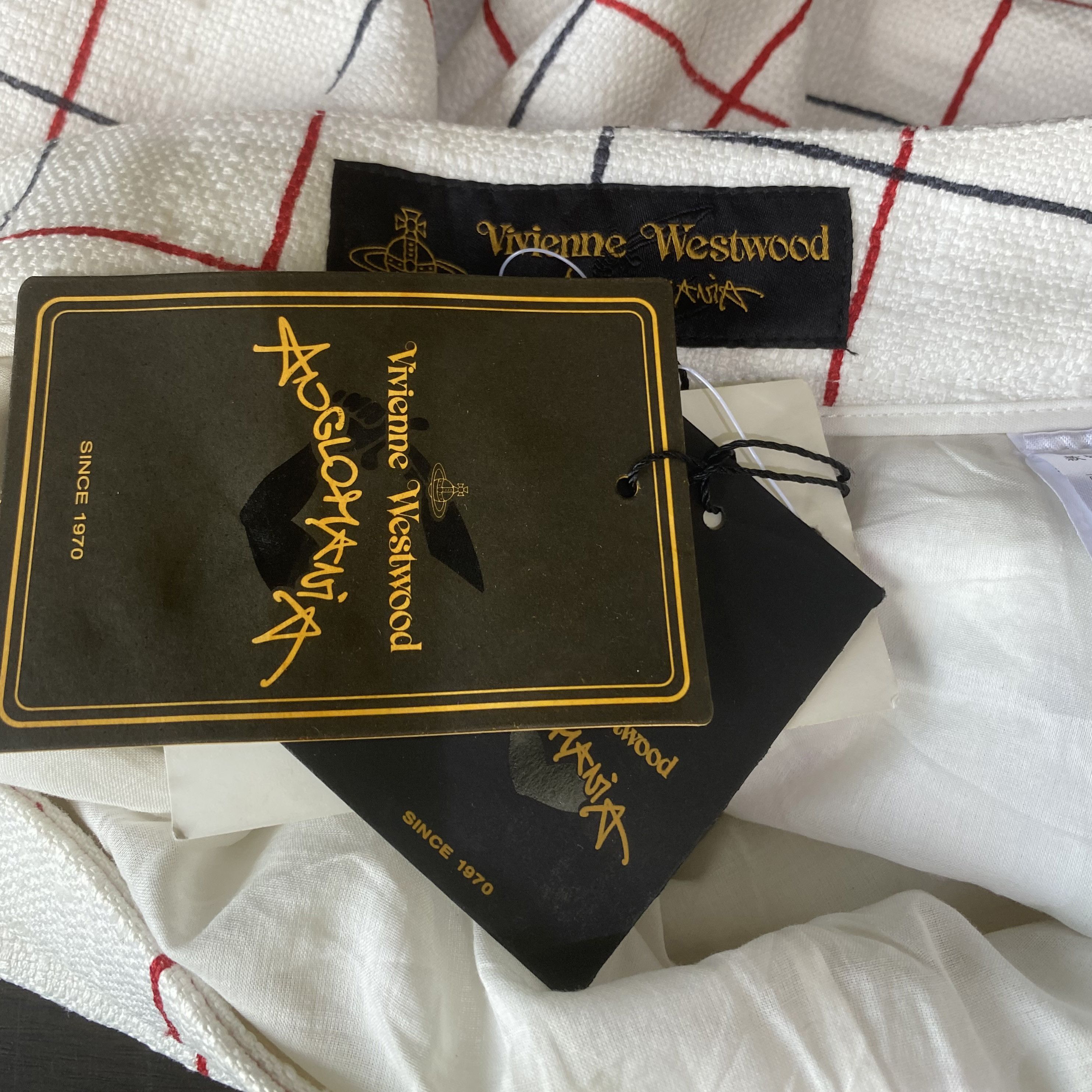 Vivienne Westwood VIVIENNE WESTWOOD Anglomania White Checked Asymmetric Skirt Size 27" / US 4 / IT 40 - 7 Thumbnail