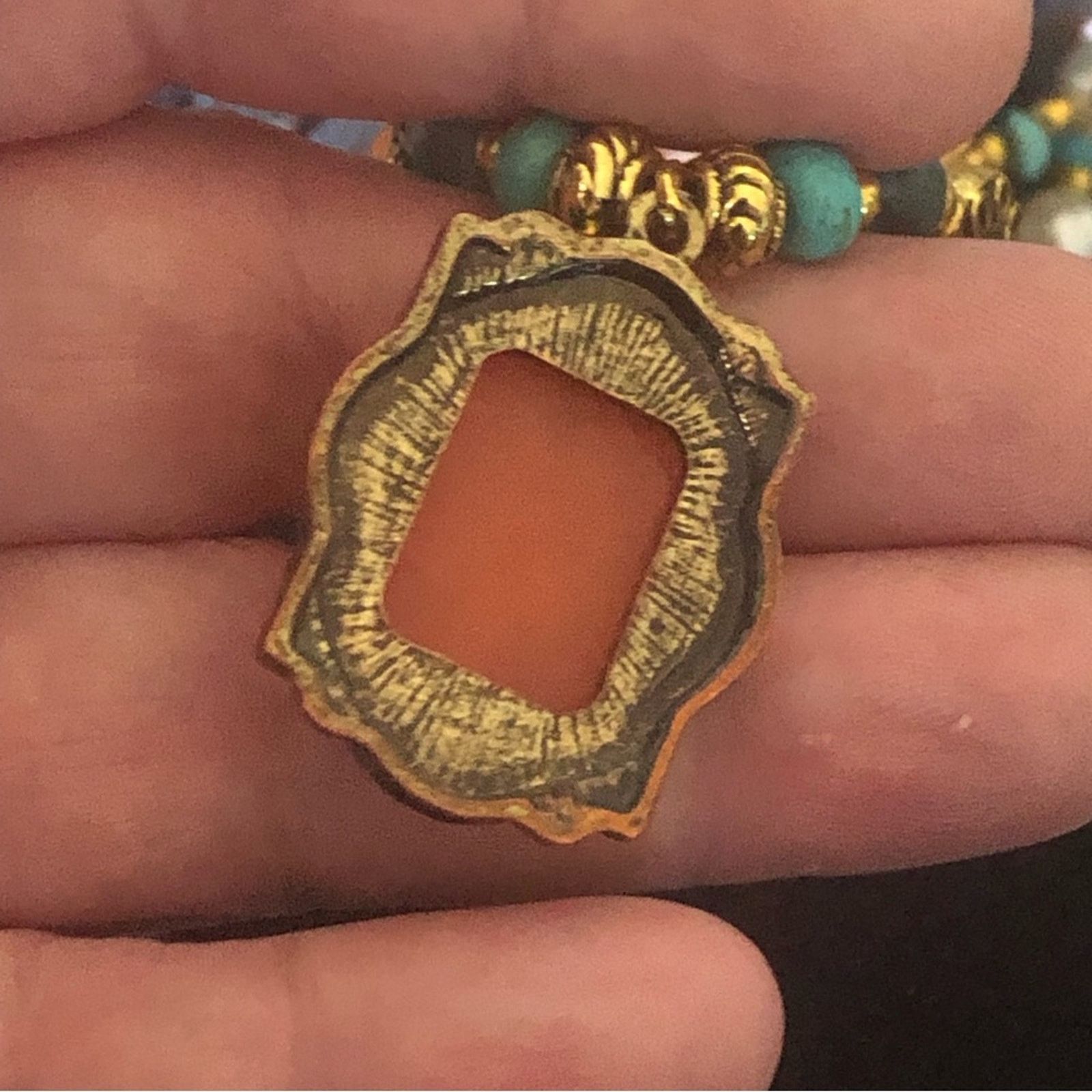 Handmade Handcrafted repurpose carved carnelian cameo necklace Size ONE SIZE - 10 Thumbnail