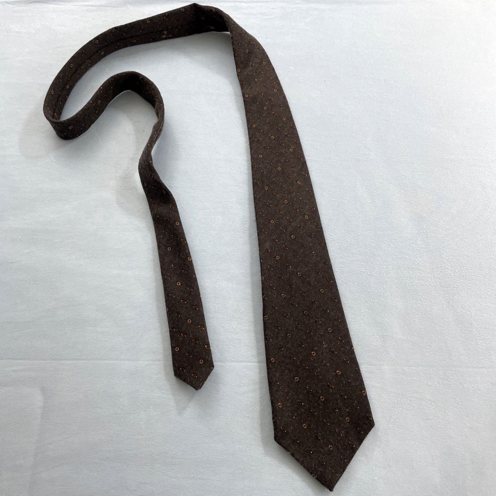 Cacharel VINTAGE Cacharel Paris Cashmere Wool Neck Tie Gray Dots 3.5x55 Macclesfield 2tone Vintage Men Tie Design Size ONE SIZE - 6 Thumbnail