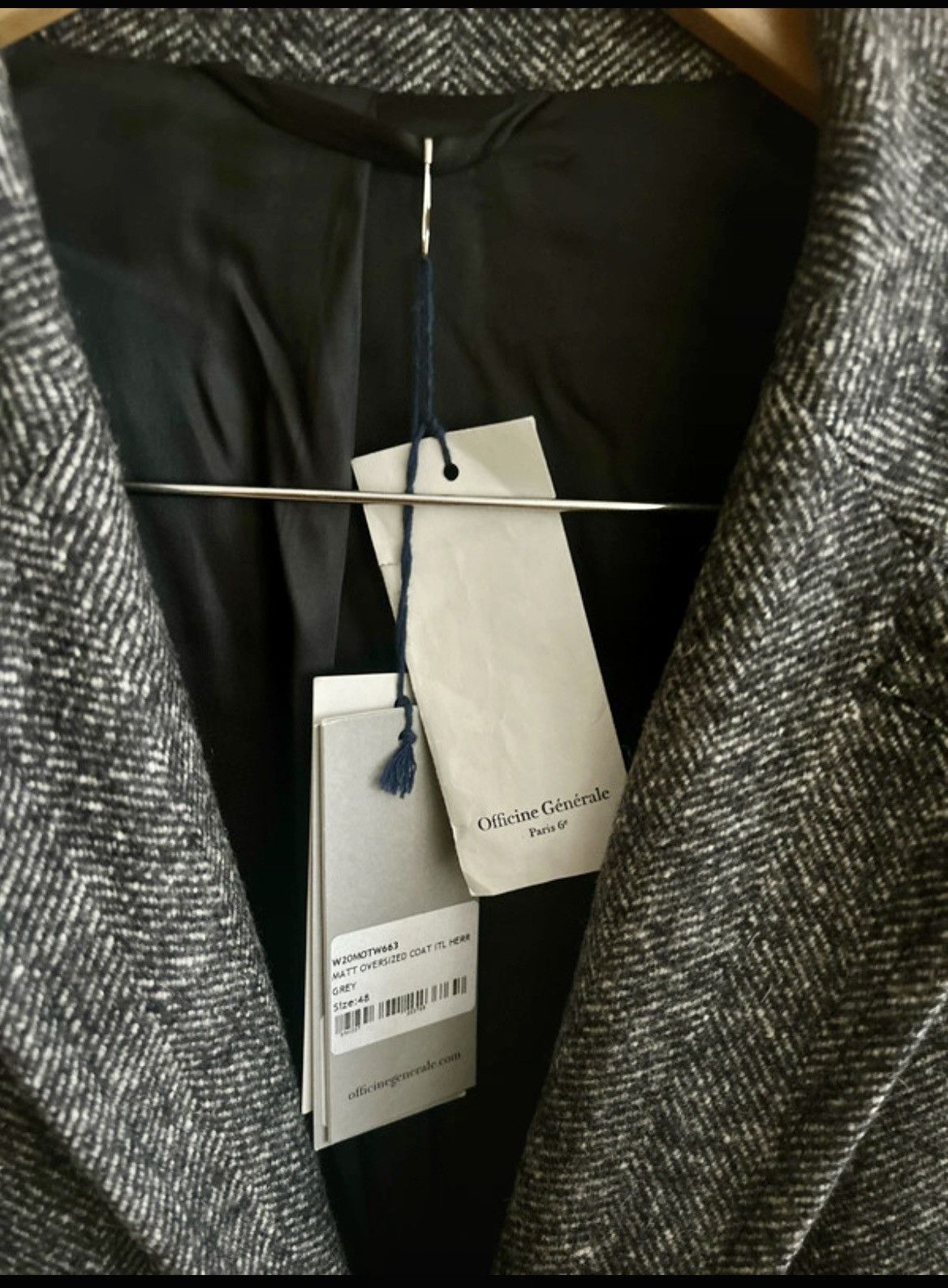 Officine Generale Officine Generale Tweed Overcoat Grey Made in Europe M Size US M / EU 48-50 / 2 - 2 Thumbnail