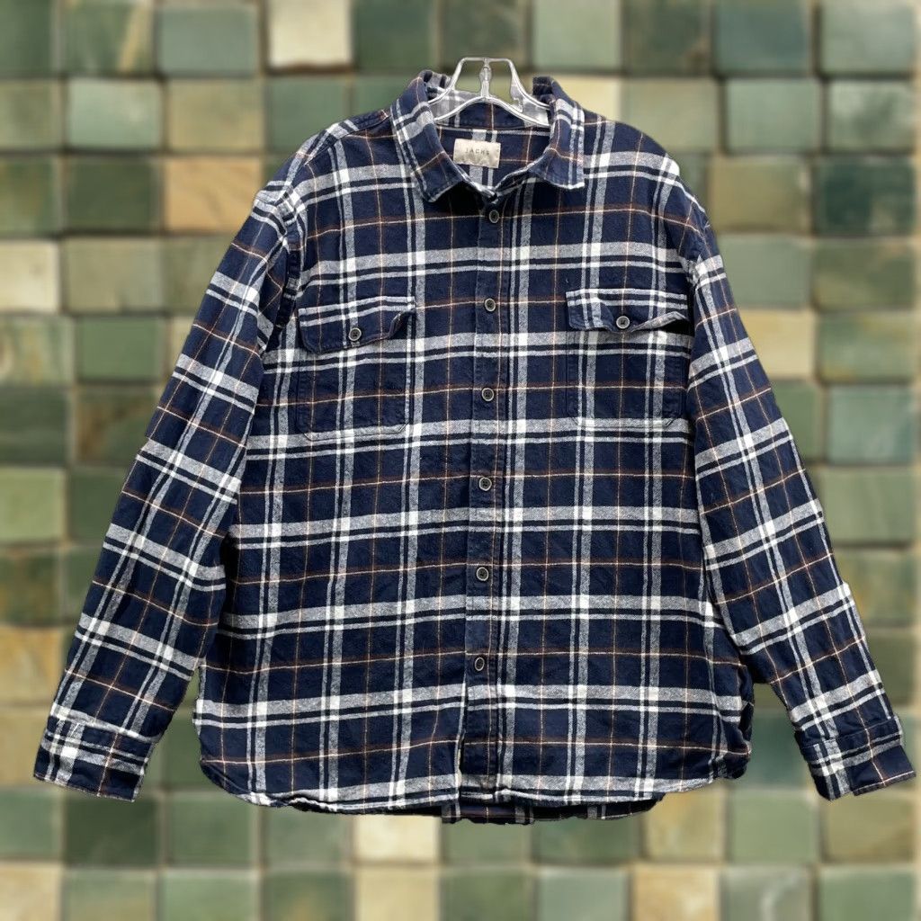 Vintage VINTAGE JACHS Flannel Shirt Men 2XL Navy Plaid Chamois Outdoor Cabin Workwear 90s Size US XXL / EU 58 / 5 - 1 Thumbnail