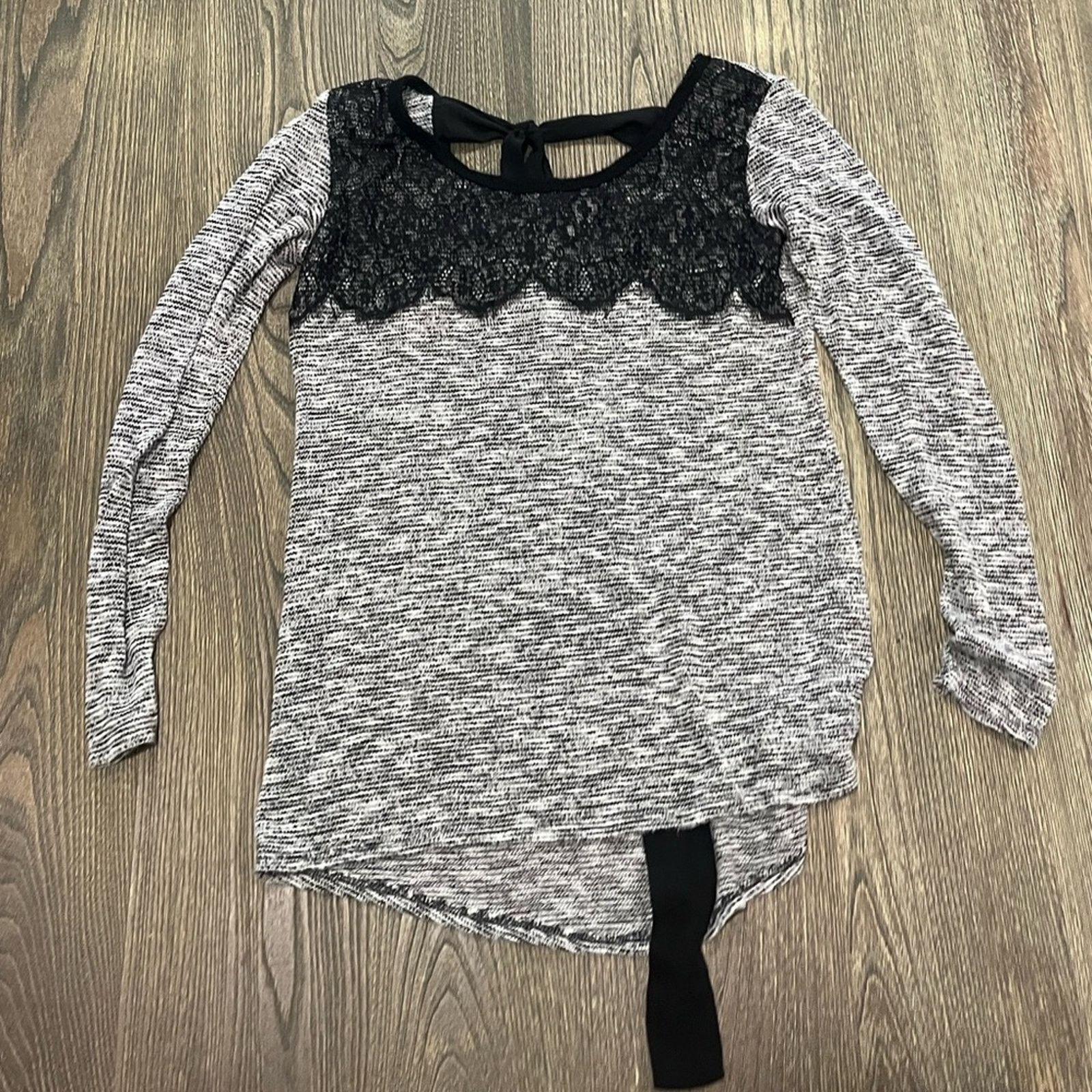 Vintage MM MM MM Sweater Top Knit Lace Long Sleeve Open Tie Sz M Size M / US 6-8 / IT 42-44 - 1 Thumbnail