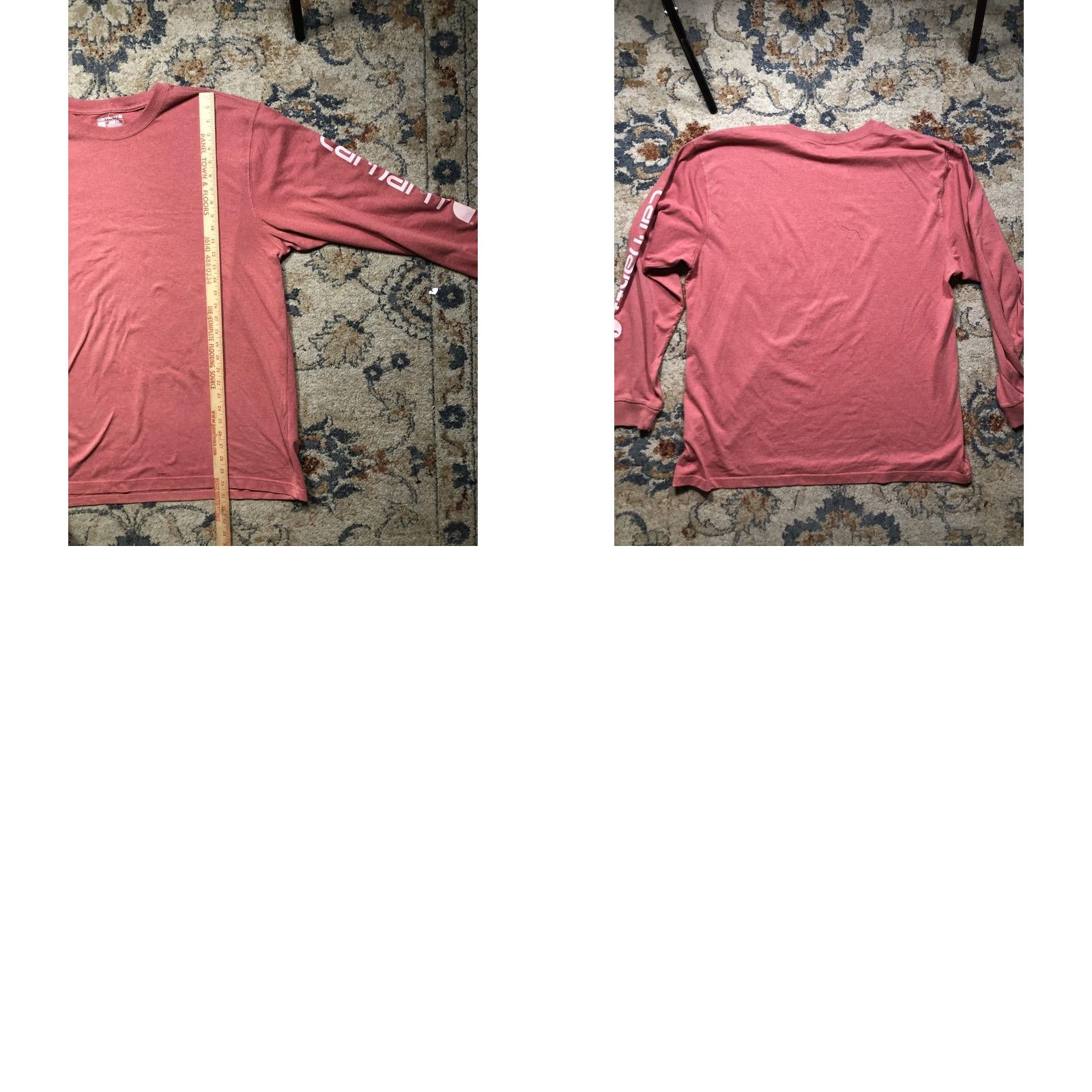 Carhartt Carhartt Shirt Mens XL Red Long Sleeve Loose Fit Logo Sleeve Workwear Tee Size US XL / EU 56 / 4 - 8 Thumbnail