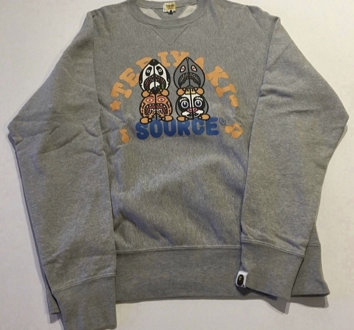 Image of Bape Crew Neck Sweatshirt in Grey, Men's (Size Small)