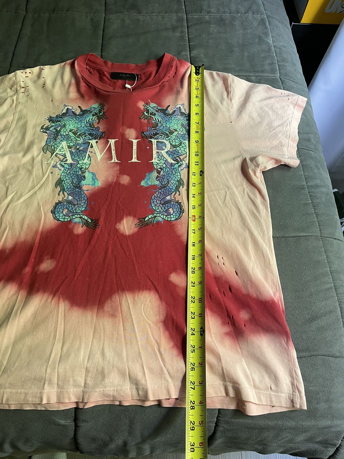Amiri Amiri Oversized Tie Dye Dragon Distressed T Shirt Size US S / EU 44-46 / 1 - 4 Thumbnail