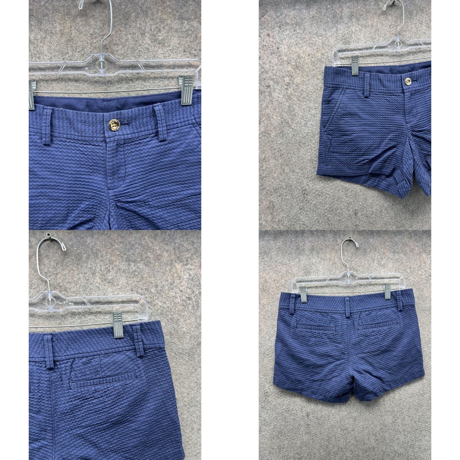 Lilly Pulitzer Lilly Pulitzer Shorts Womens 4 Blue Callahan Short Seersucker Chino Casual Size 27" / US 4 / IT 40 - 8 Thumbnail
