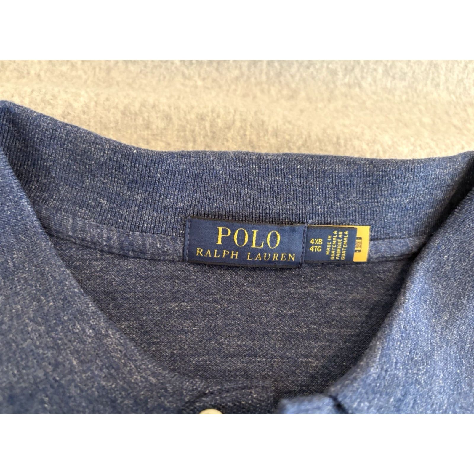 Polo Ralph Lauren VINTAGE Polo Ralph Lauren Solid Blue w/ Red Pony Short Sleeve Shirt Mens 4XB NWT 125 Size US XXL / EU 58 / 5 - 2 Thumbnail