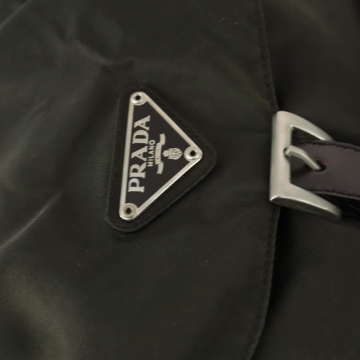 Prada PRADA Backpack Nylon Khaki Silver Auth 168379 - Jerrillo Size ONE SIZE - 16 Thumbnail