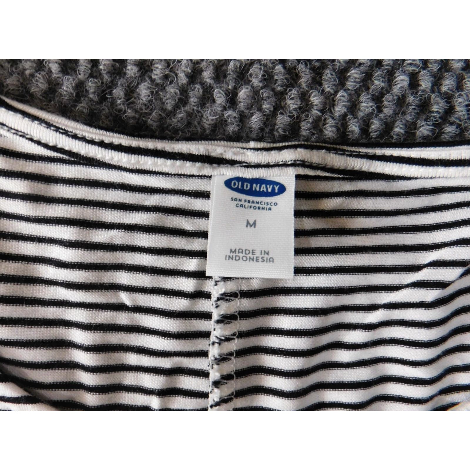 Old Navy Old Navy Womens Dress Medium Gray Striped A-Line Stretch Raglan Sleeve Crew Neck Pencil Dress Short Colorful Short Size M / US 6-8 / IT 42-44 - 4 Thumbnail