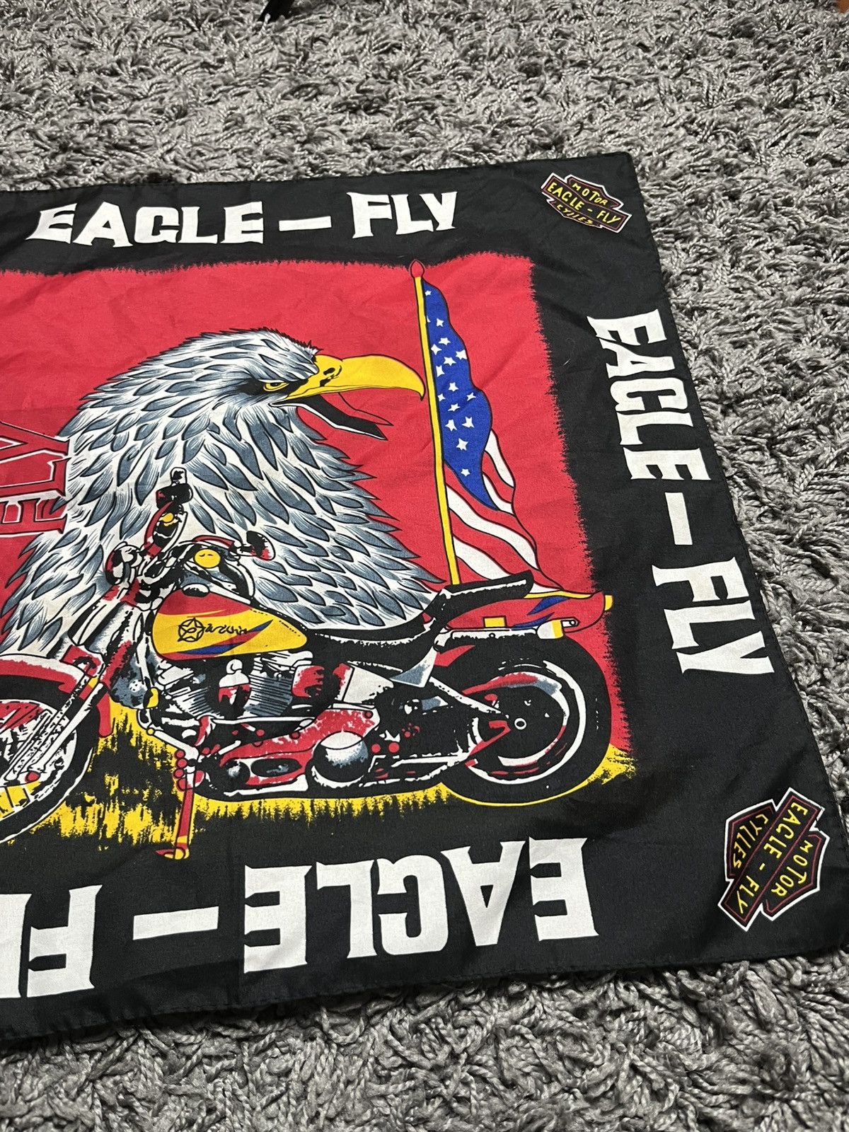 Vintage Vintage Eagle-Fly Biker Bandana American Flag & Motorcycle Size ONE SIZE - 3 Thumbnail