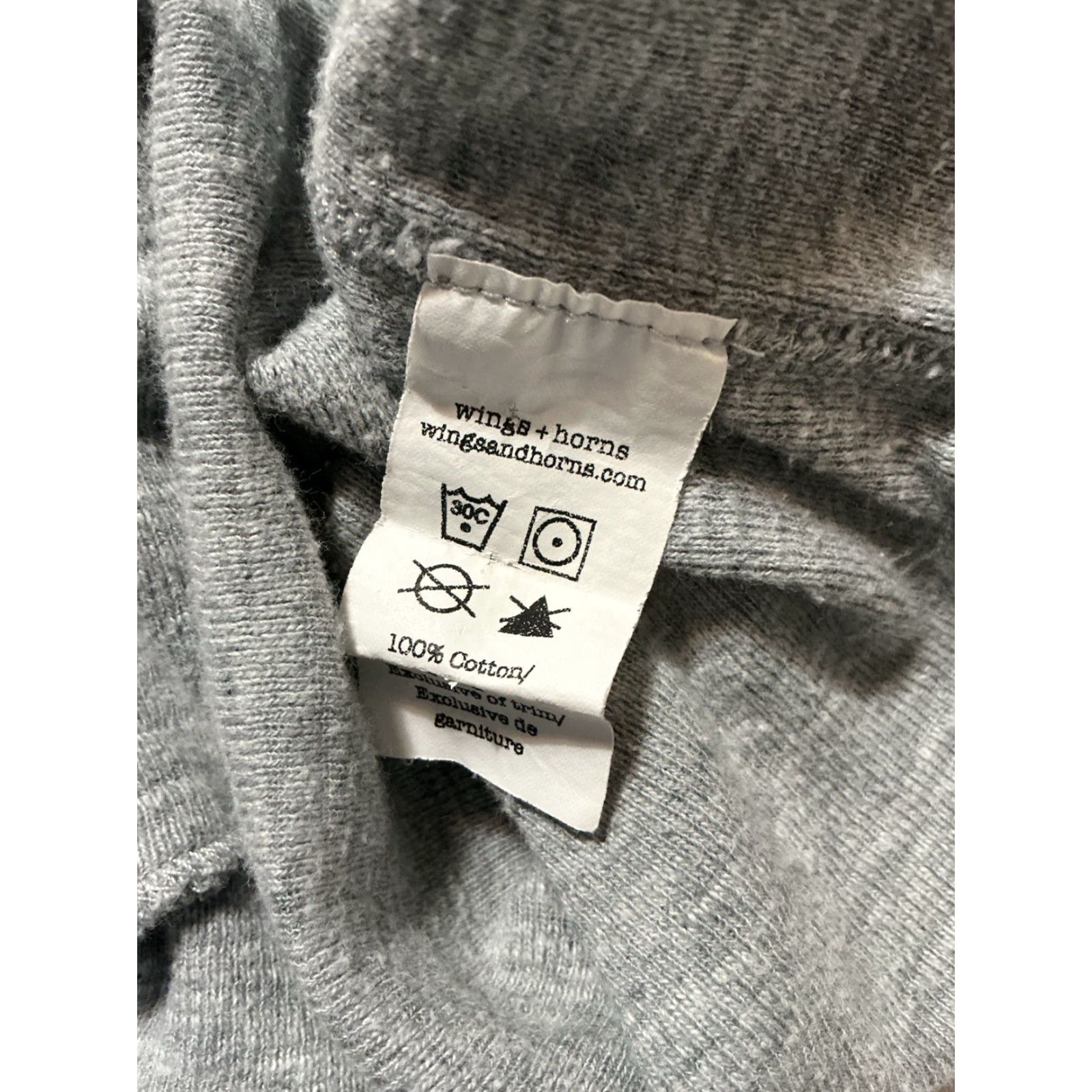 Vintage Wings + Horns Heather Gray Textured Cotton Curved Hem Crewneck T-Shirt M Mens Size M Size US M / EU 48-50 / 2 - 7 Thumbnail