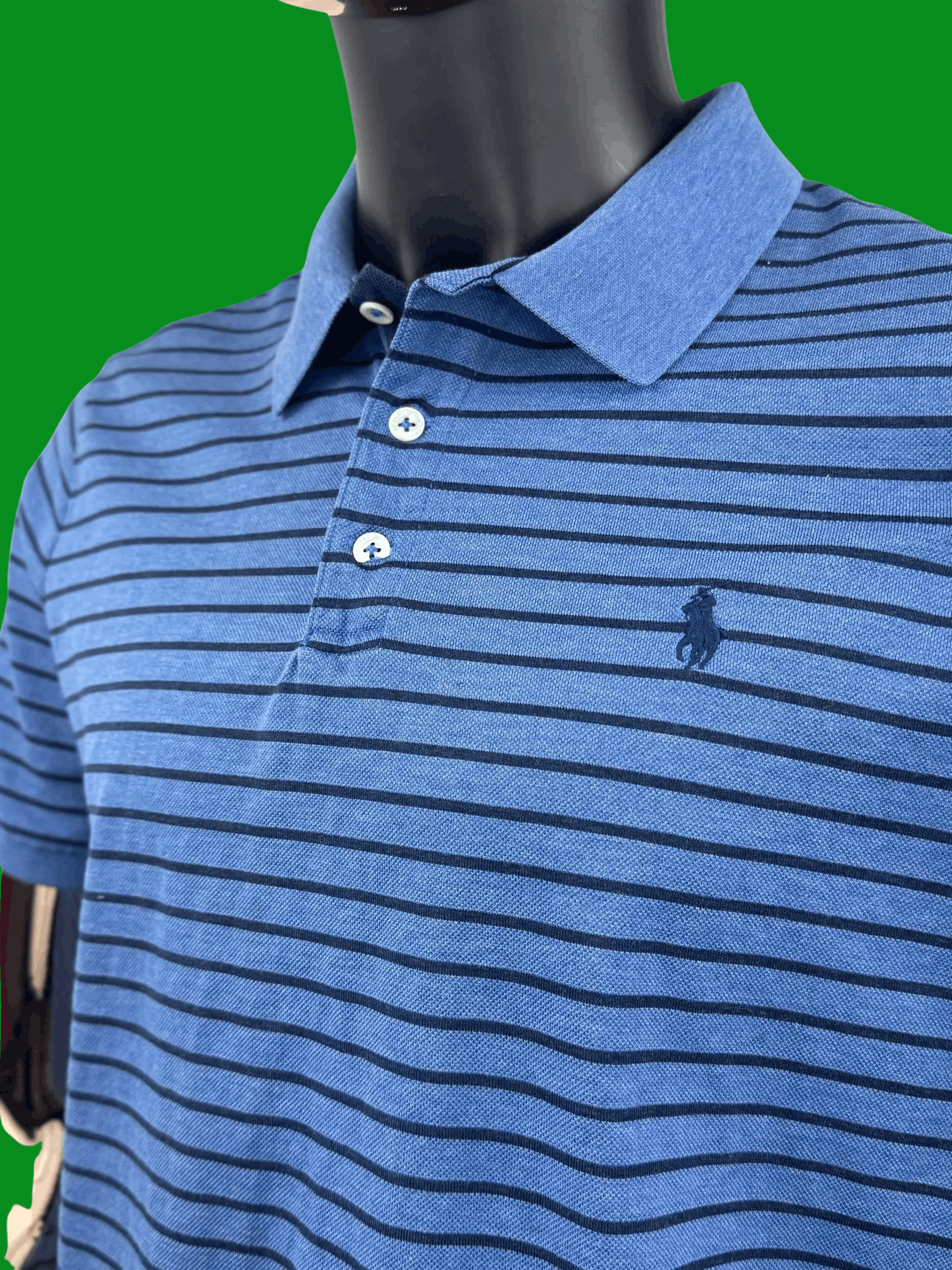 Polo Ralph Lauren VTG Polo Ralph Lauren Classic Fit Striped Mesh Polo Shirt Size US L / EU 52-54 / 3 - 5 Thumbnail