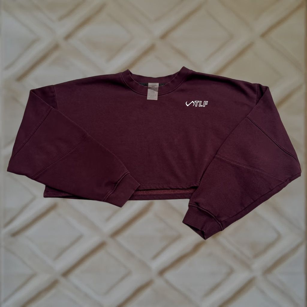 Vintage TLF Sweatshirt Womens Medium Maroon Crew Neck Pullover Fleece Oversized Zipless Shirt Top Size M / US 6-8 / IT 42-44 - 1 Thumbnail